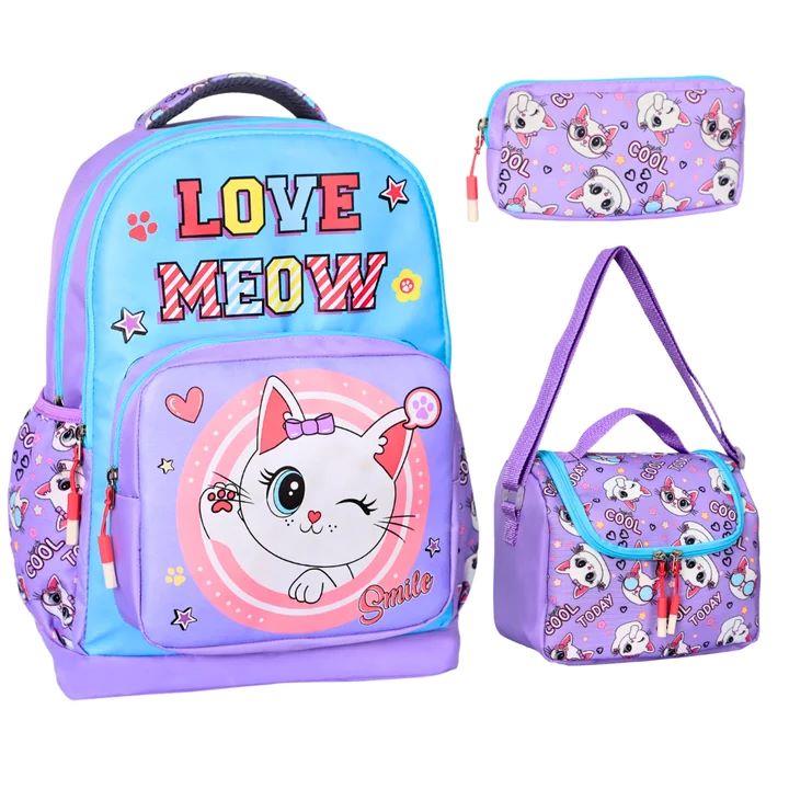 Okul Çantası Kedi Mor 2511