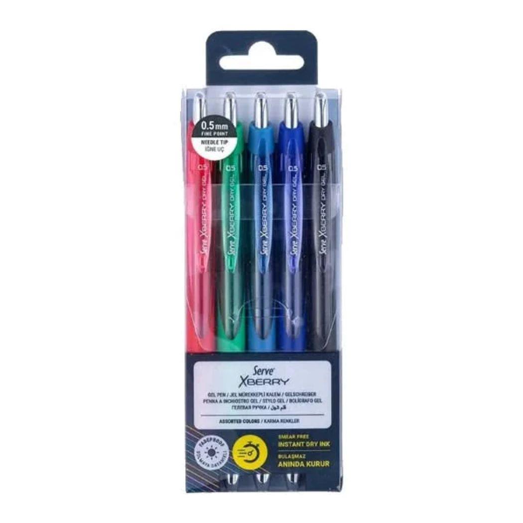 Serve XBerry Jel Kalem 0.5mm İğne Uç 5 Renk