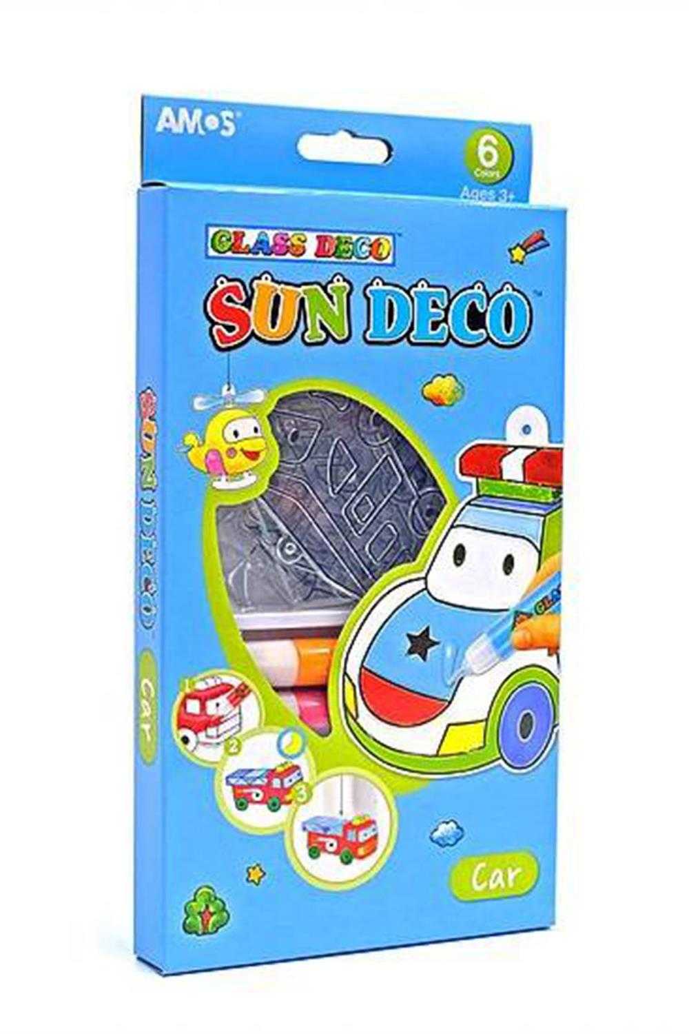 Sun Deco Car Cam Boyası 6 Renk x 10.5 ml + 6 Pleksi