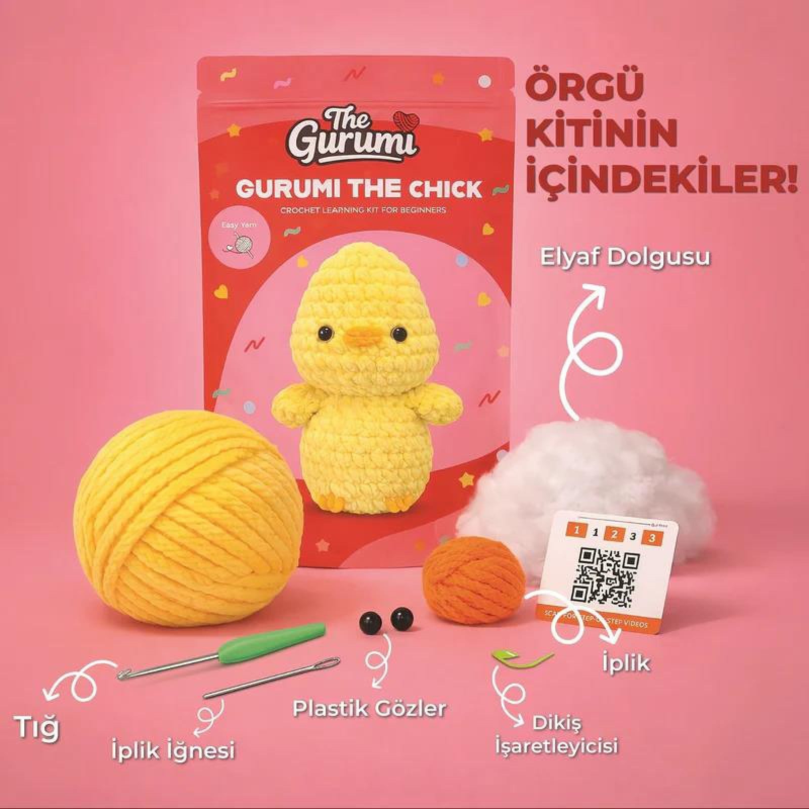 The Gurumi Civciv Örgü Öğrenme Kiti TG002