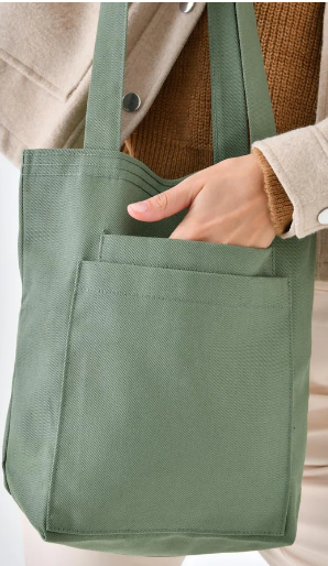 Yeşil 2 Cepli Gabardin Çanta