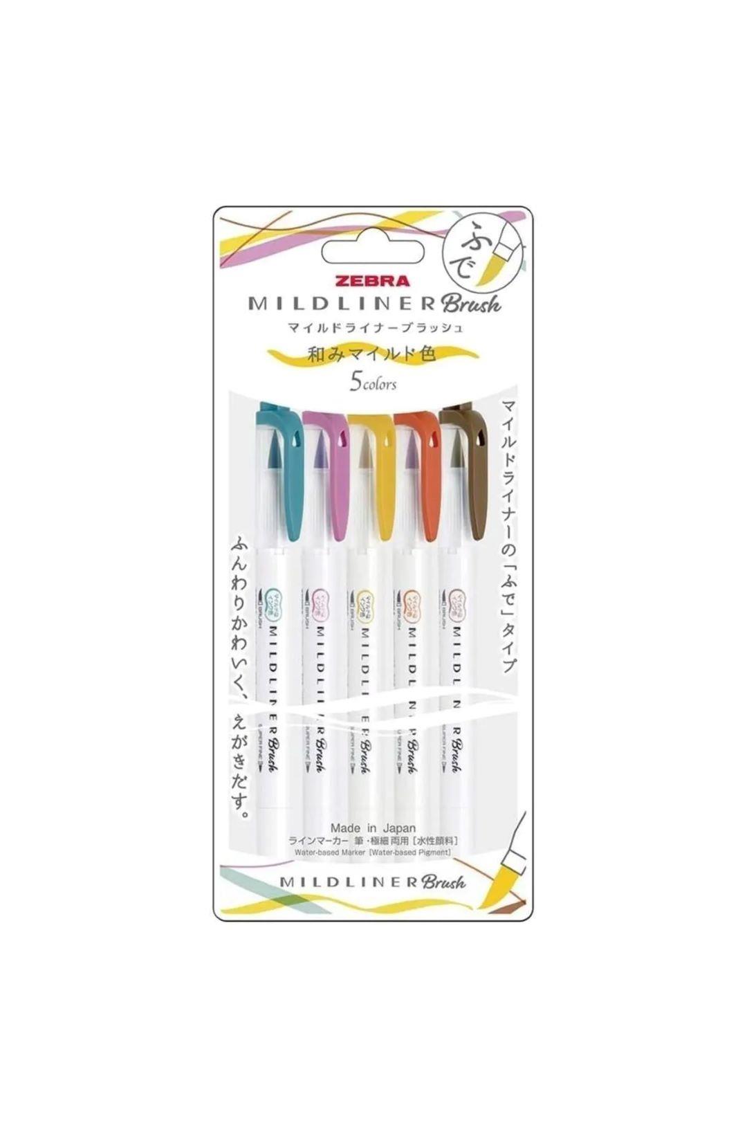Zebra Mildliner Brush Pen 5C-Rc-N Set