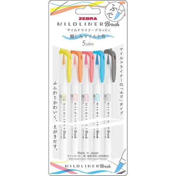 Zebra Mildliner Brush Pen N-5C-N Set