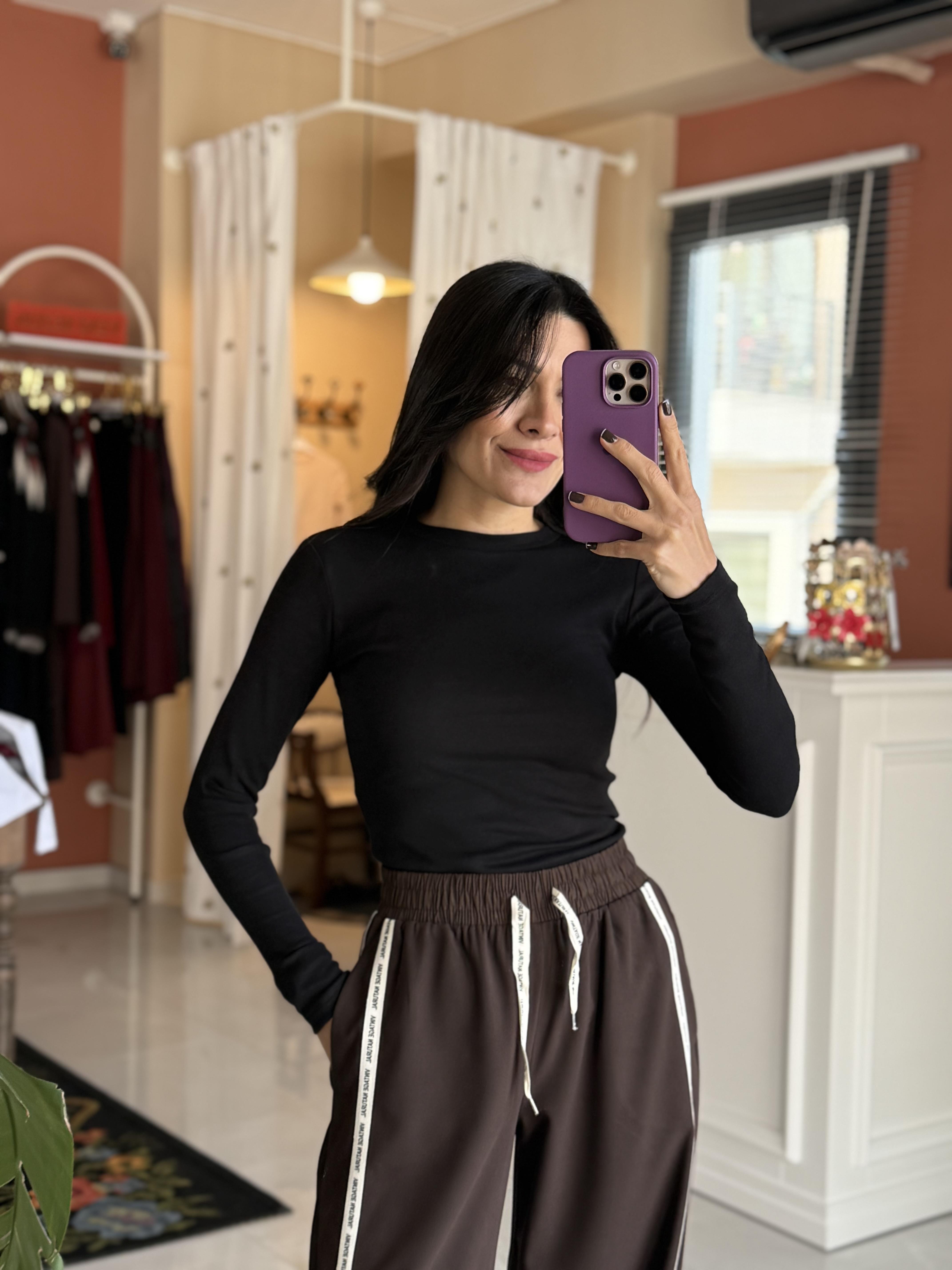 Bisiklet Yaka Siyah Body