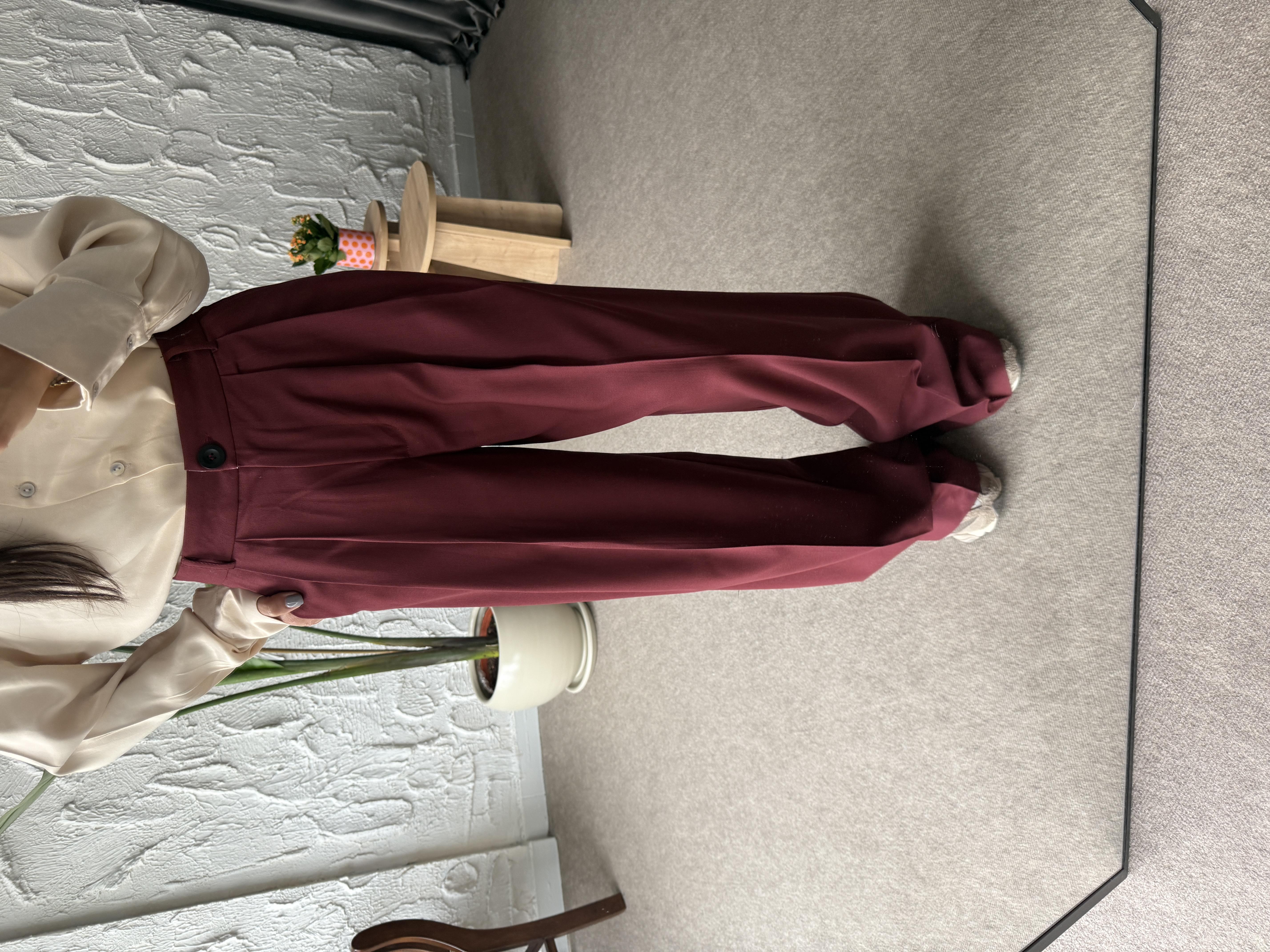 Bordo Çift Pileli Palazzo 