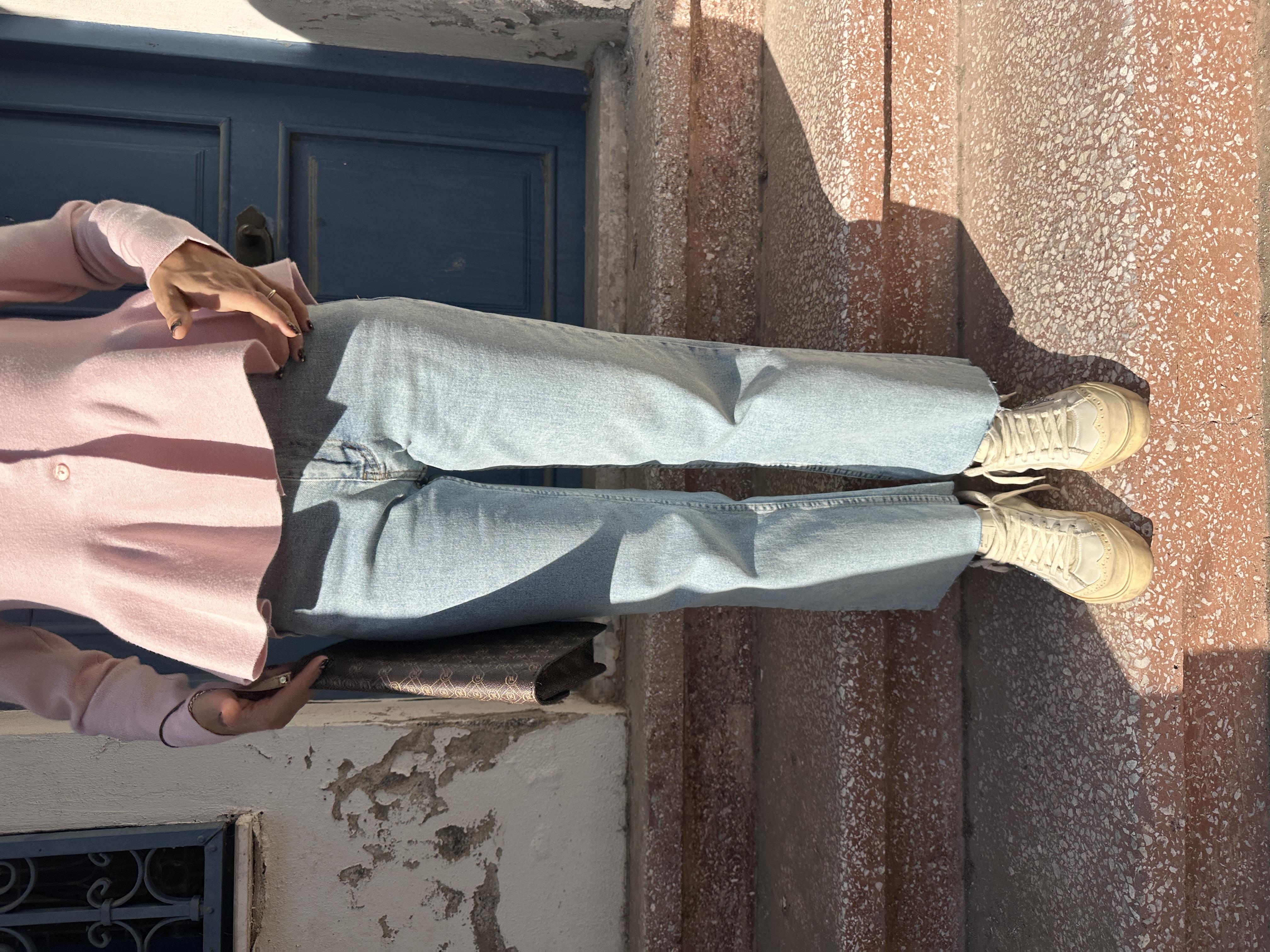 Buz Mavisi Flare Jean Pantolon