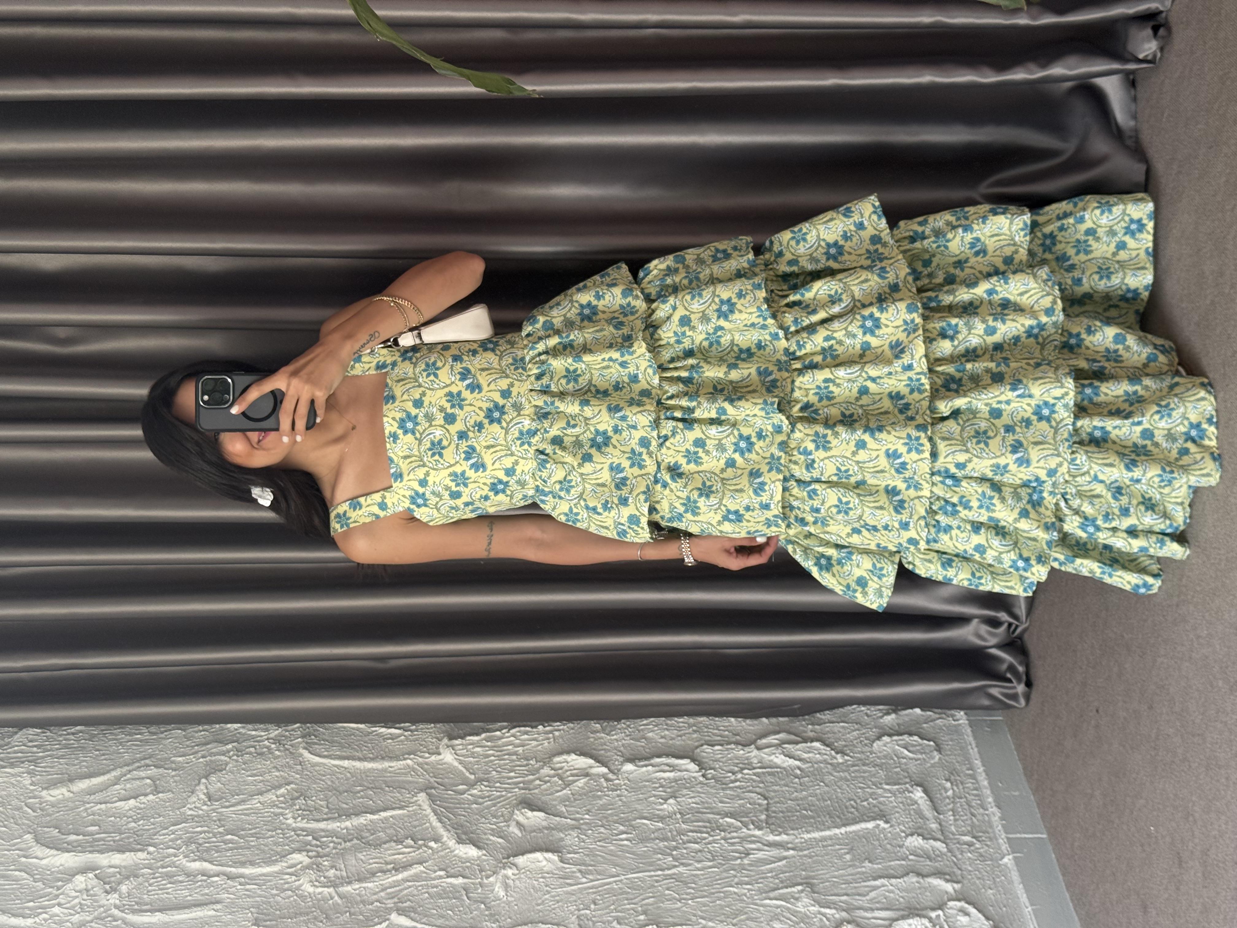 Evolet Kat Kat Yeşil Elbise