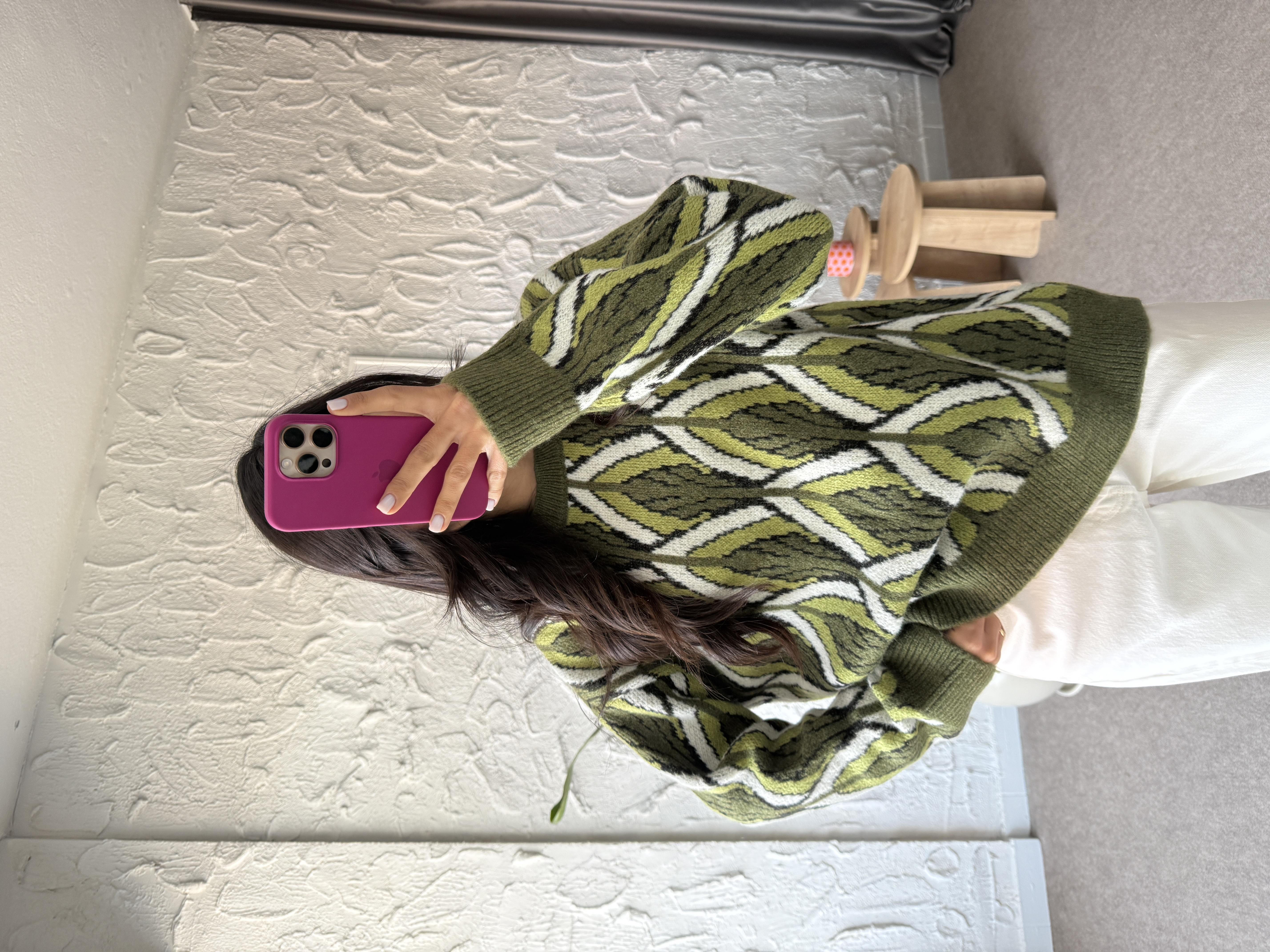 Haki Kivi Yeşil Kazak Triko