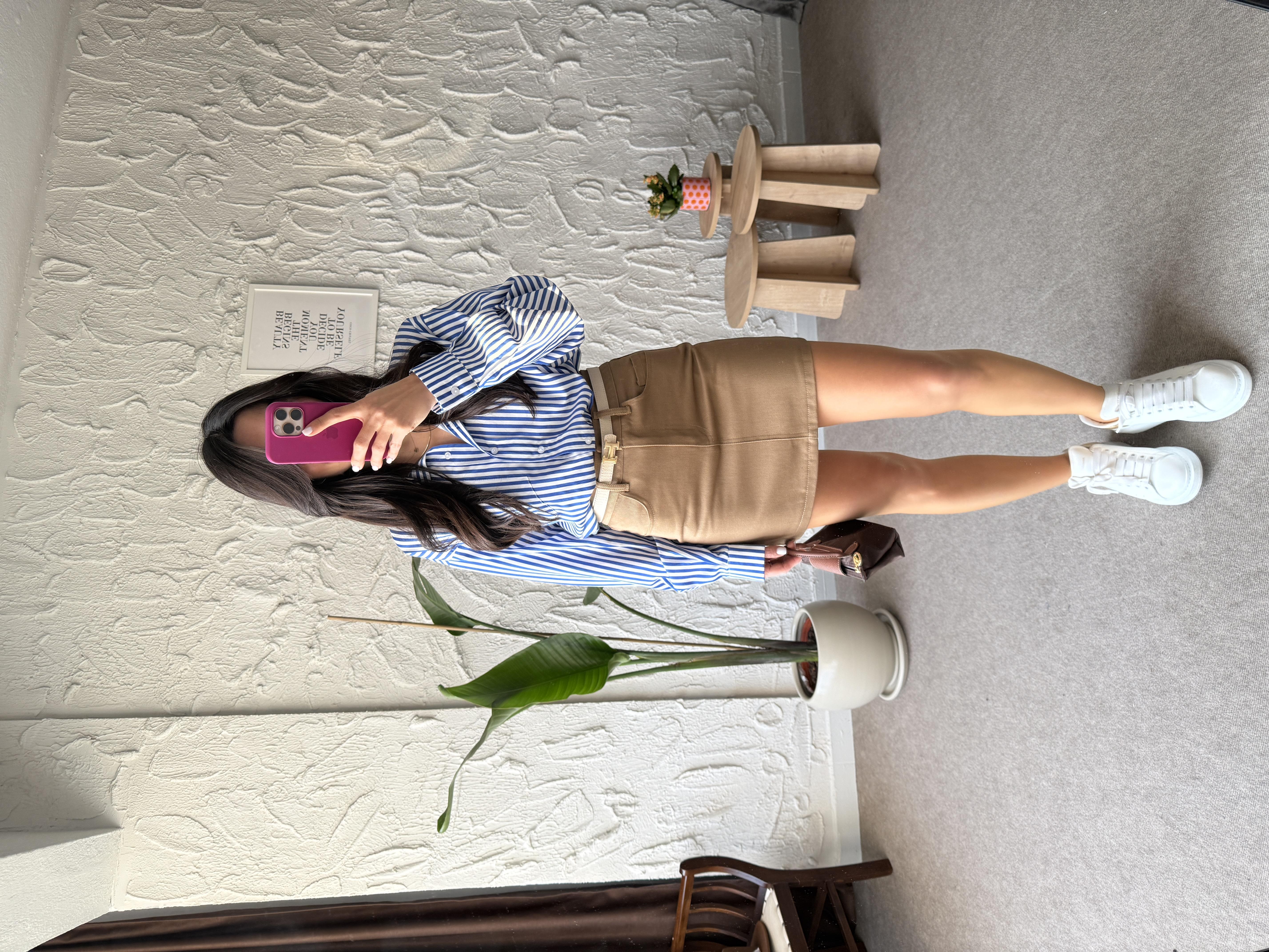 Haki Mini Gabardin Etek 