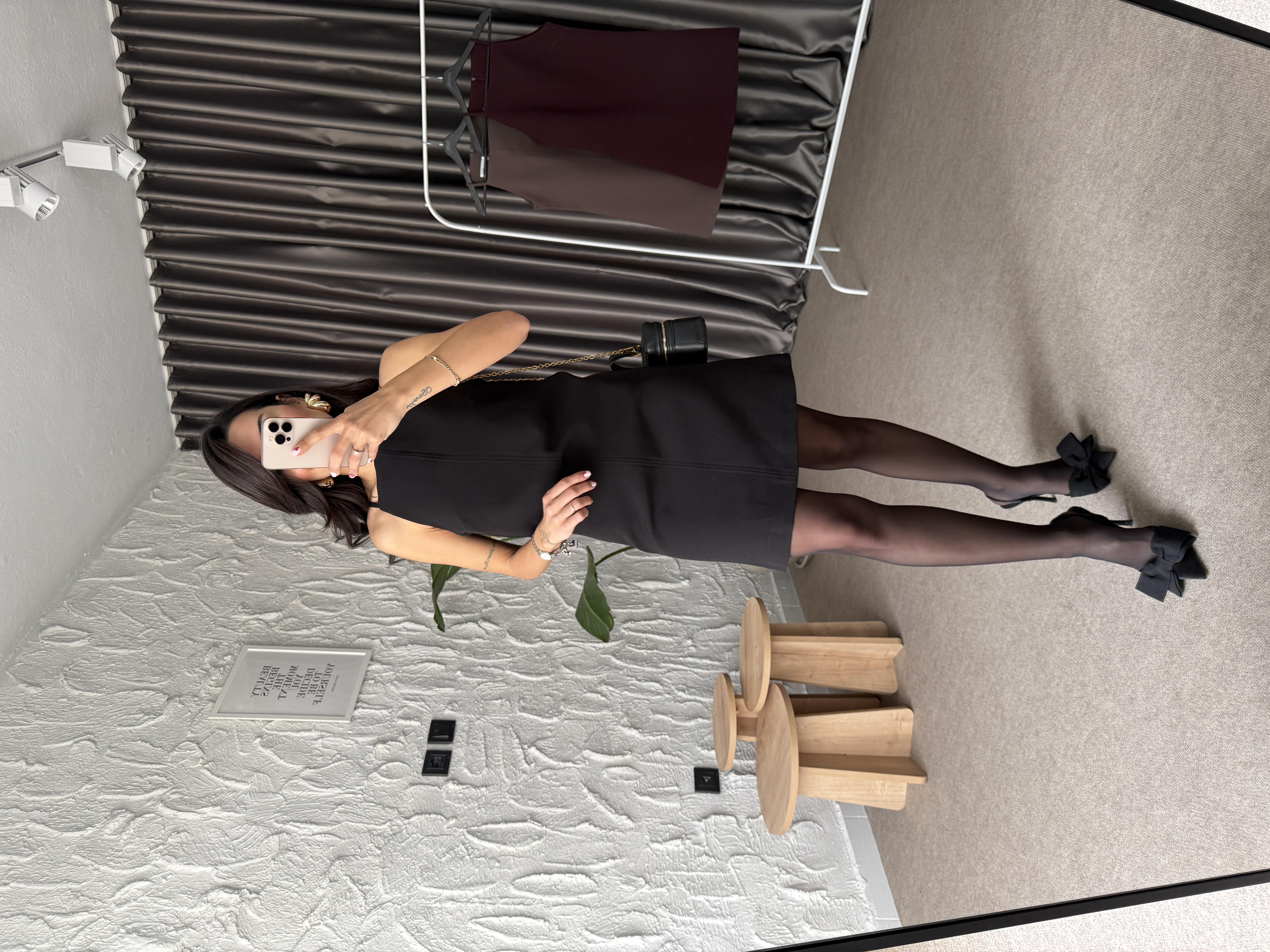 Halter Yaka Siyah Premium Elbise 