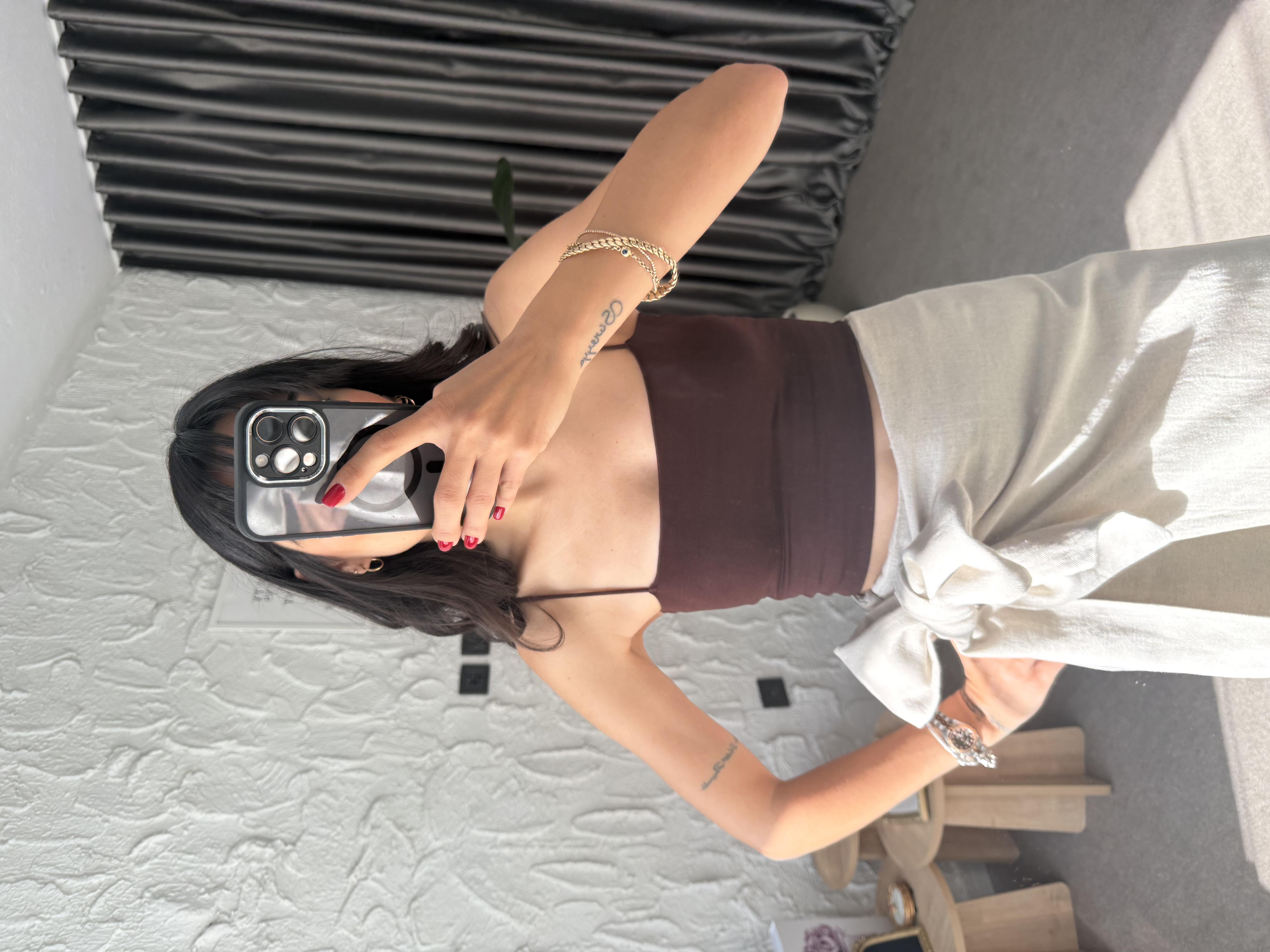 İnce Askılı Atlet - Kahverengi 