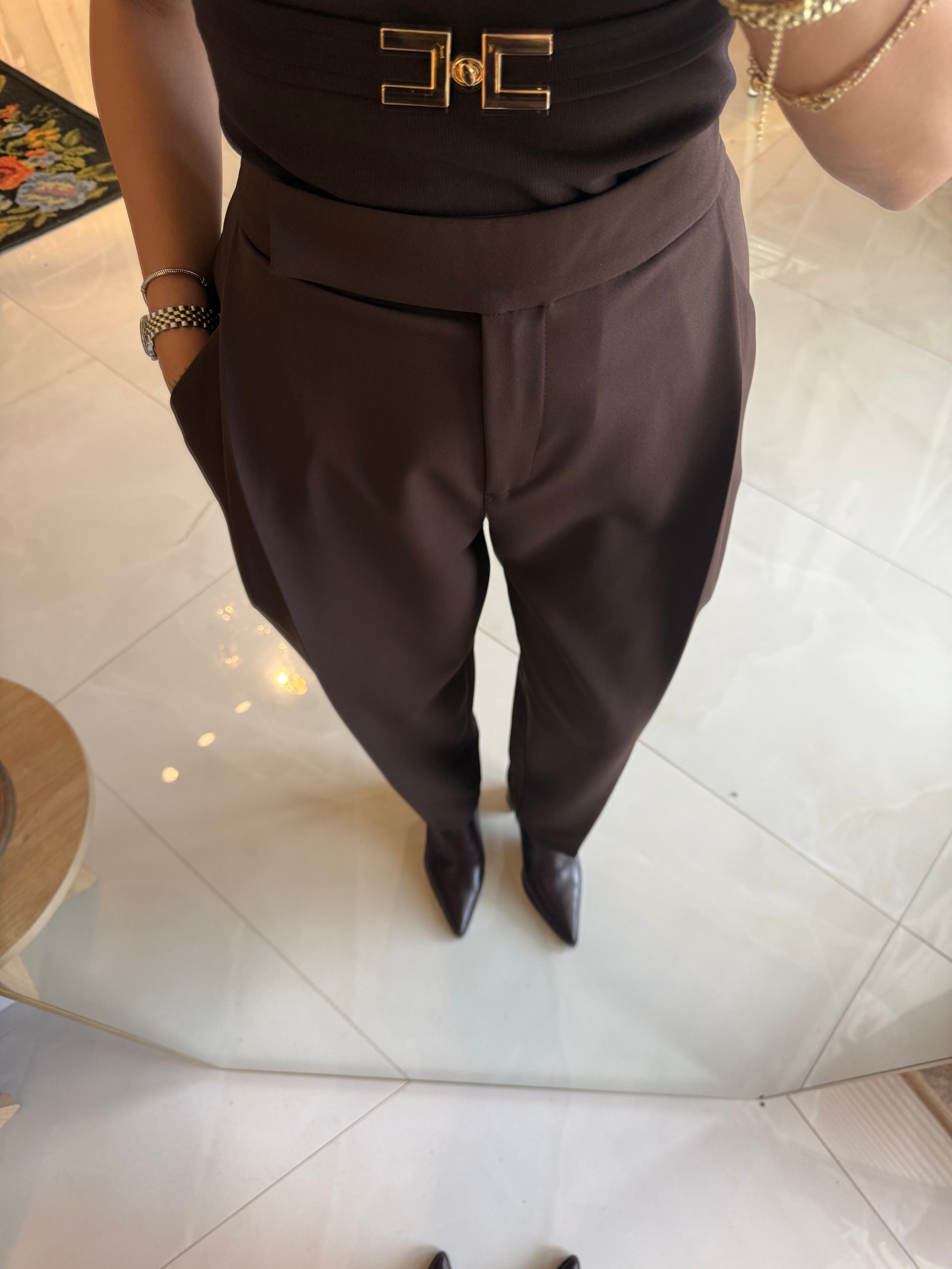 Kahve İç Kemerli Pantolon