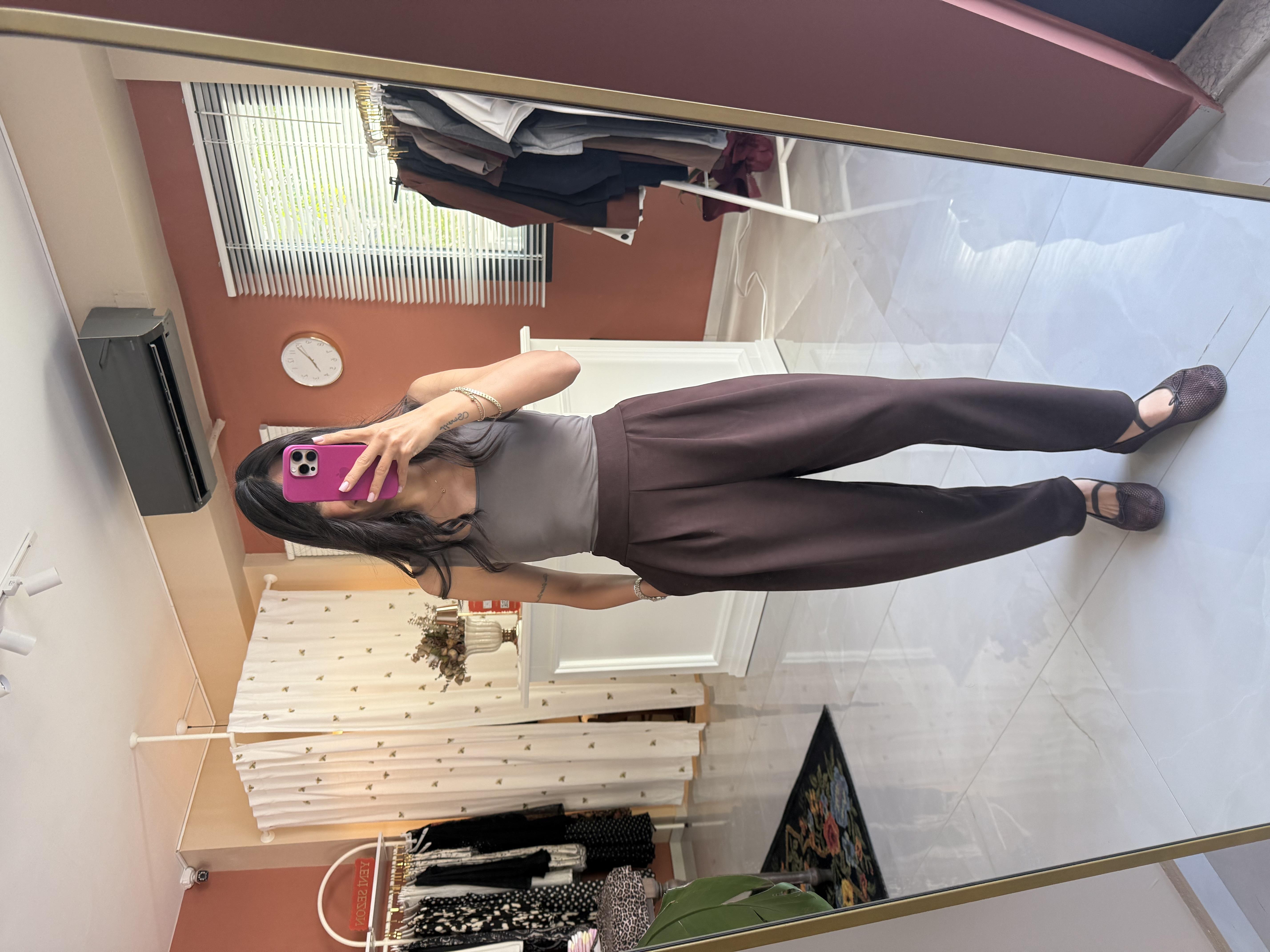 Kahverengi Modal Şalvar Pantolon