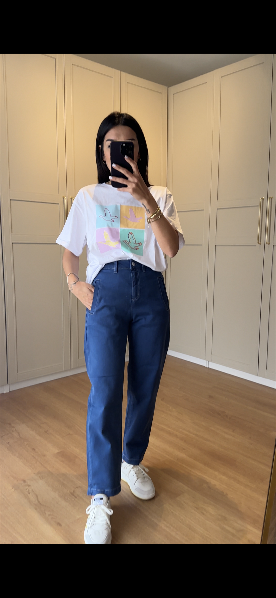 Mavi Renk Mom Pantolon