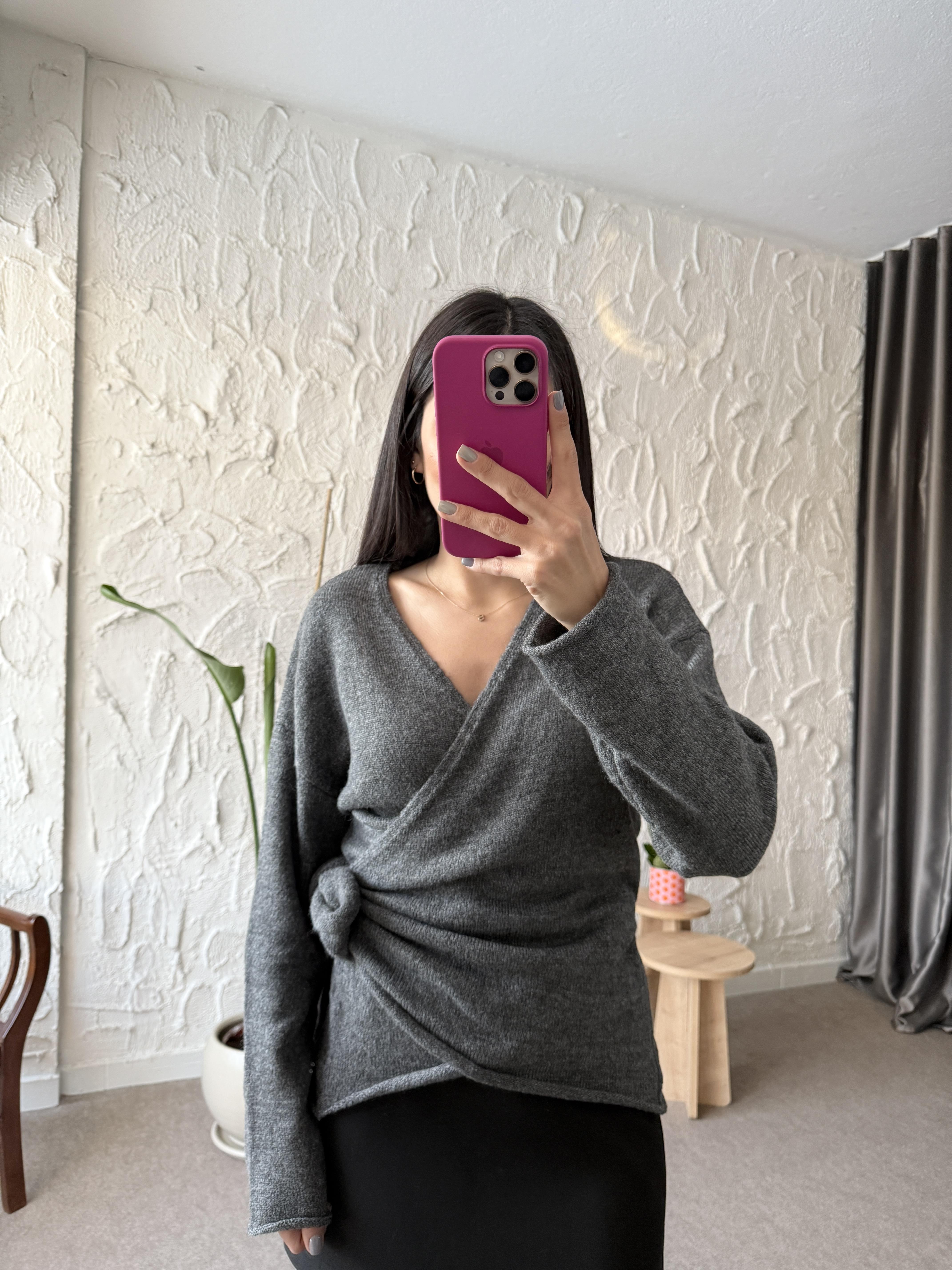 Norden Gri Yandan Bağlamalı Kazak