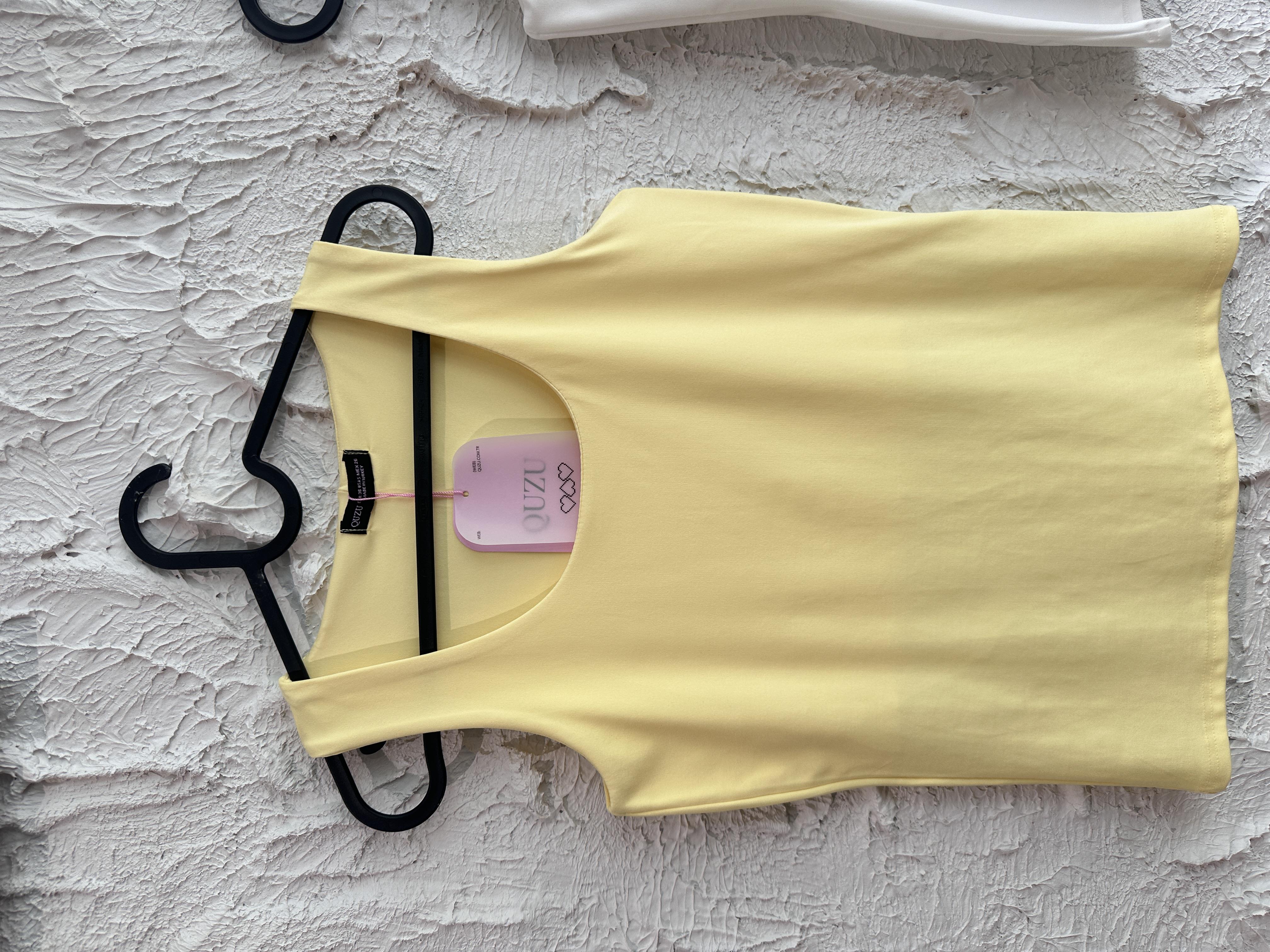 Sarı Basic Bluz