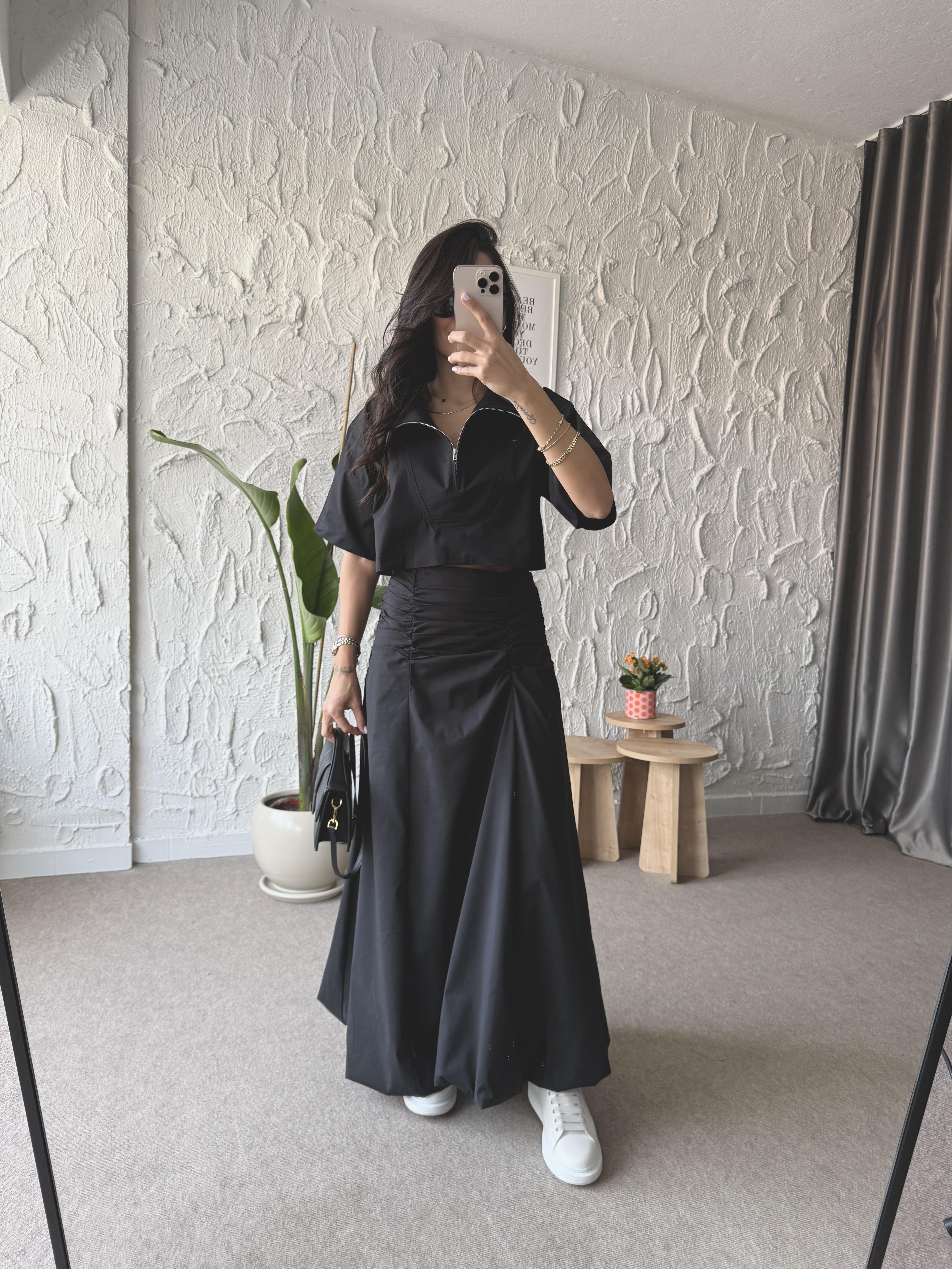 Siyah Premium Paraşüt Kumaş Takım