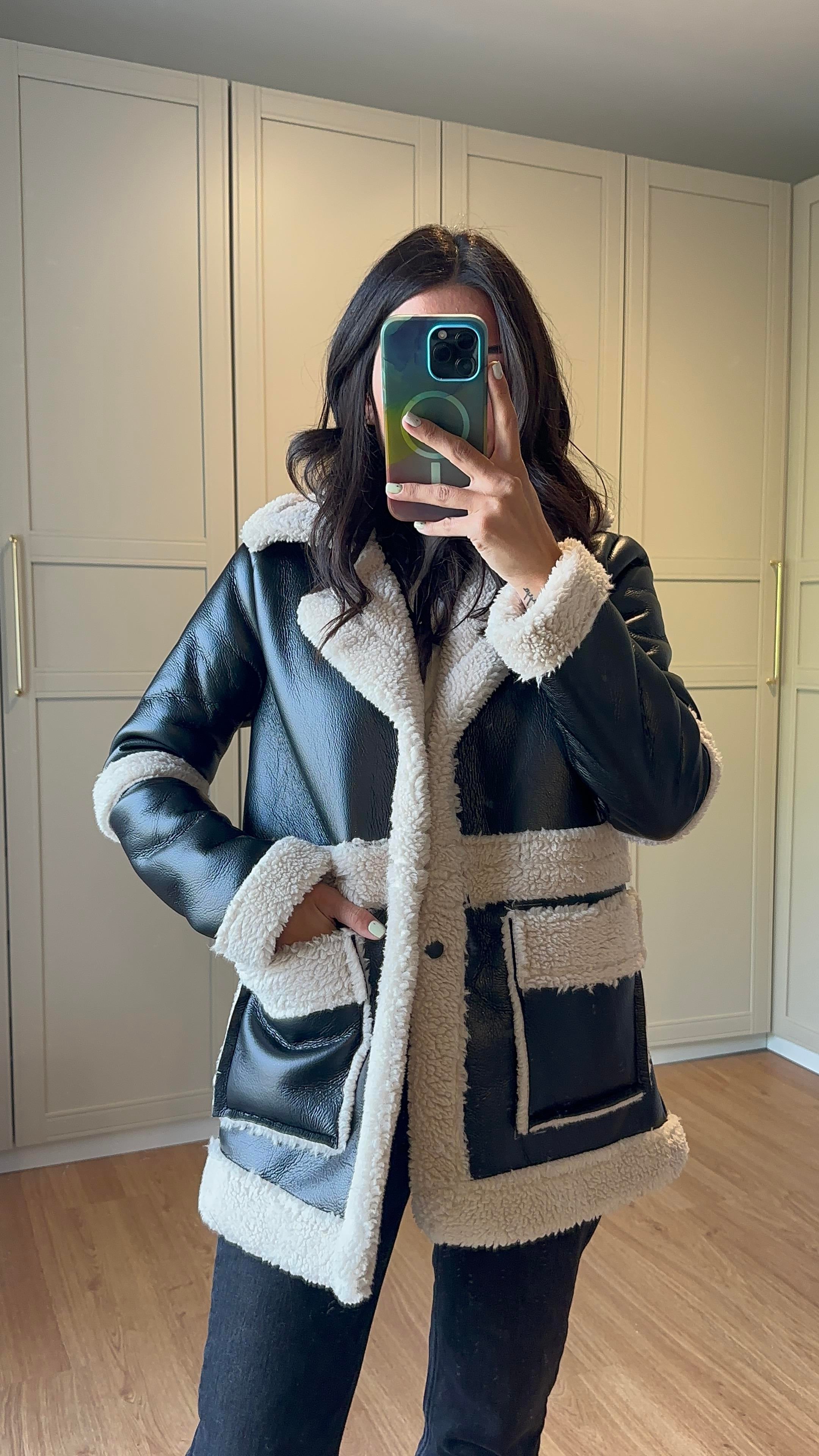 Snow Siyah Deri Kaban