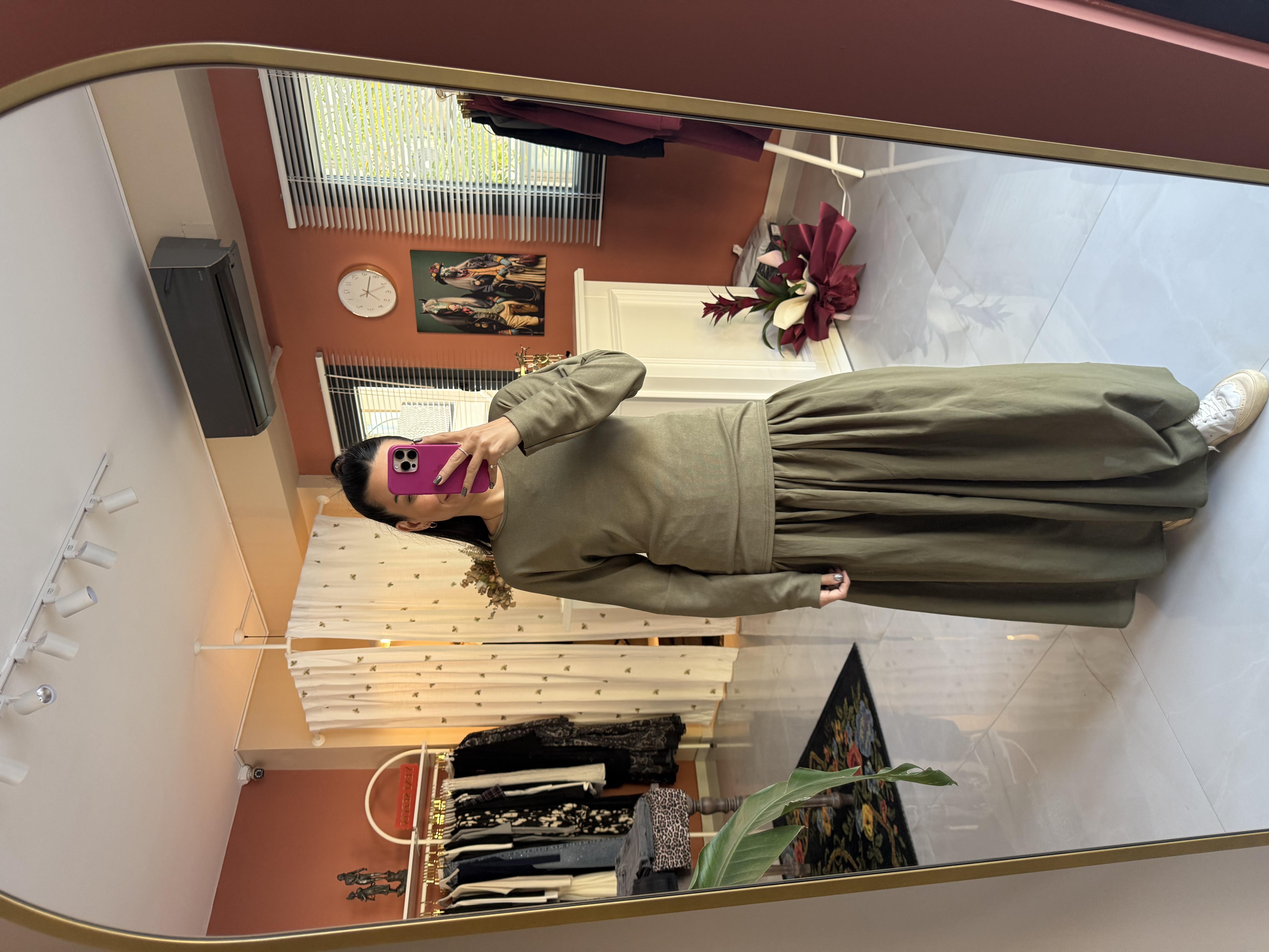 Volara Örme Elbise - Haki