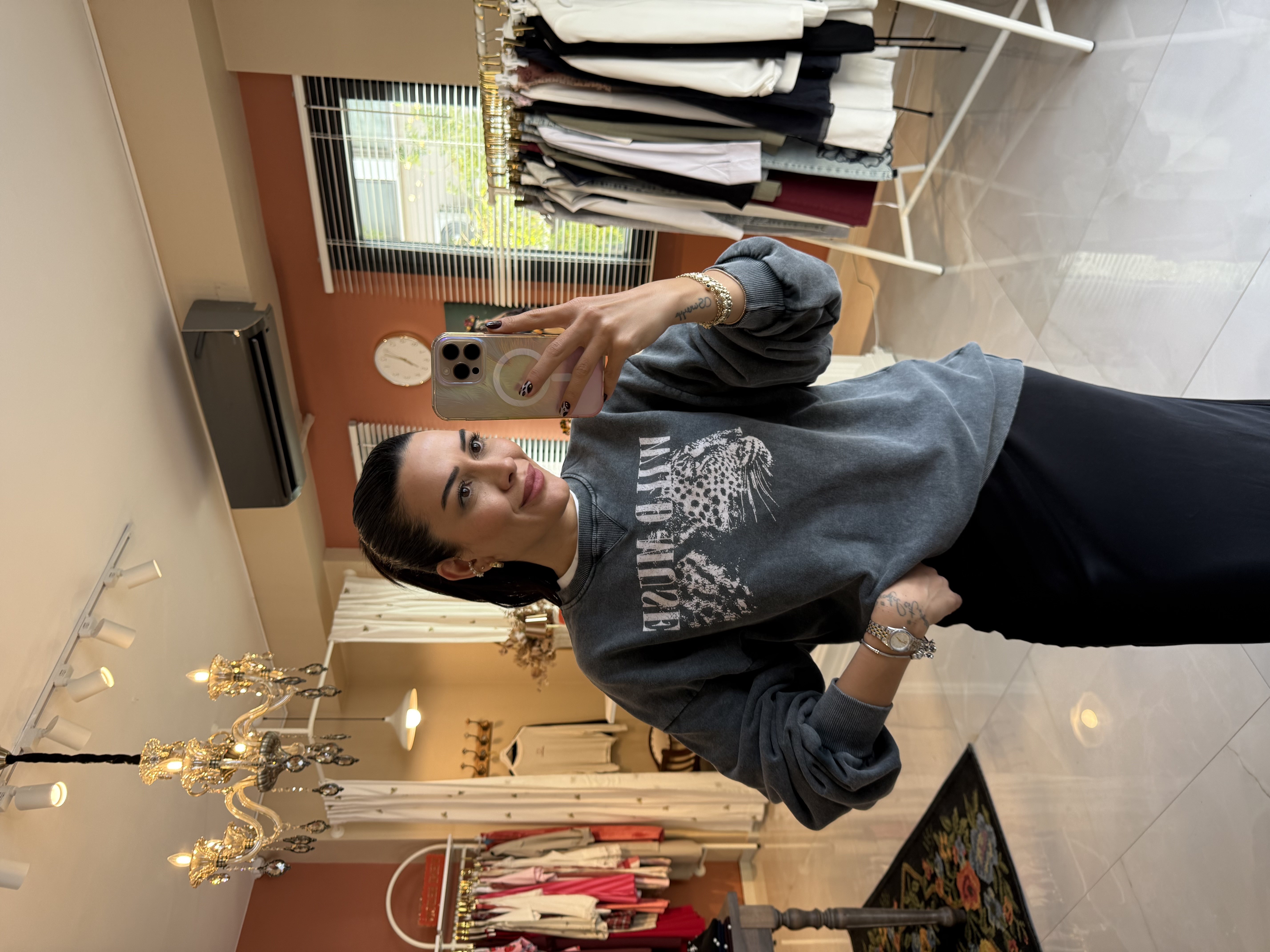 Wild Muse Baskılı Antrasit Sweatshirt