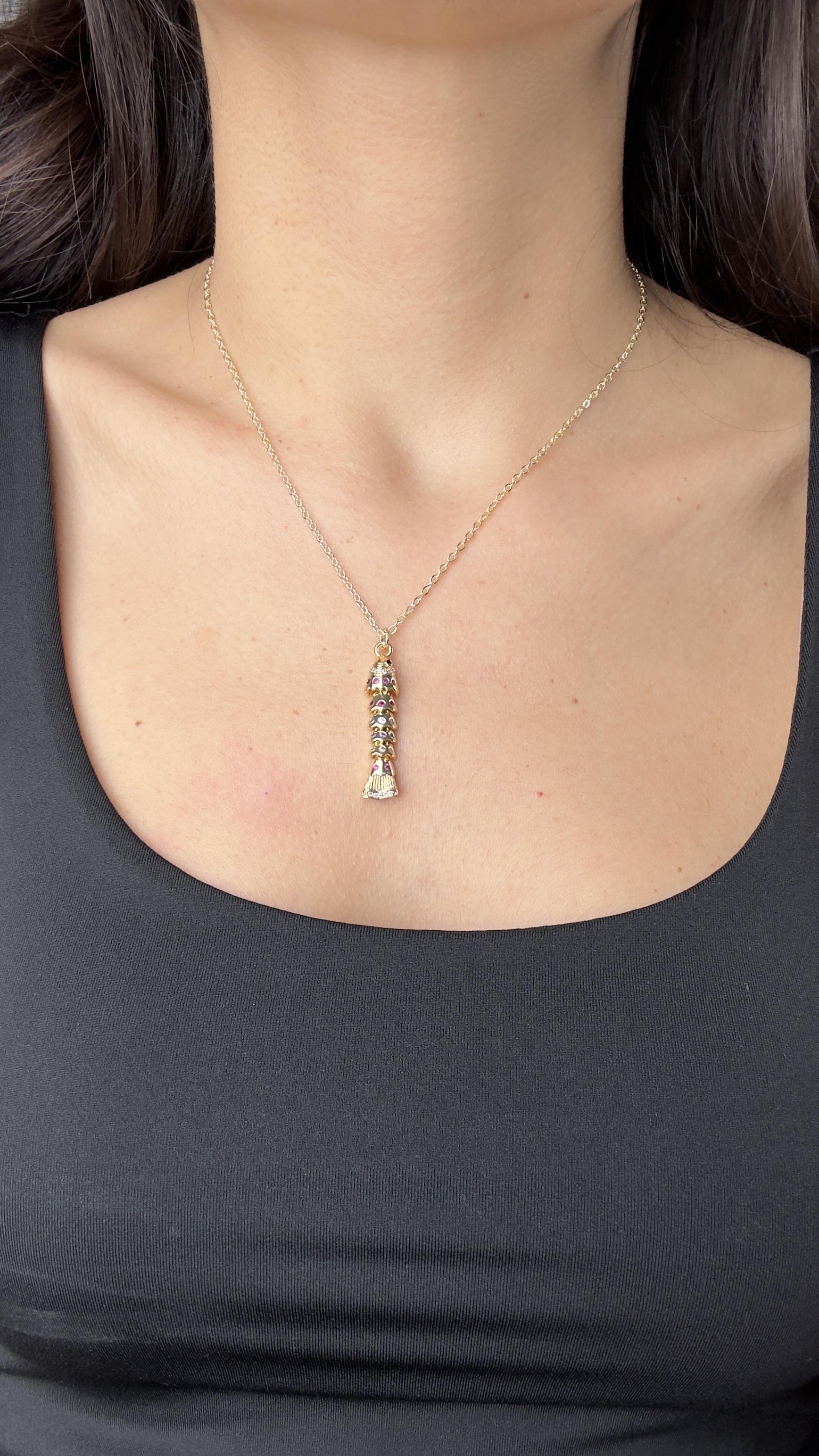 Zirkon Taşlı Balık Kolye