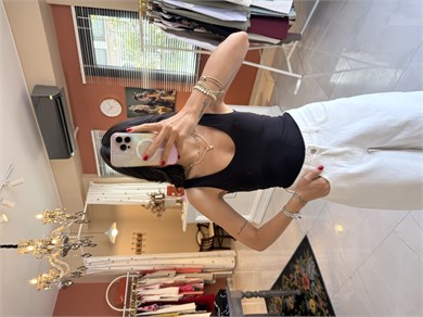 Sırt Detaylı Siyah Bodysuit