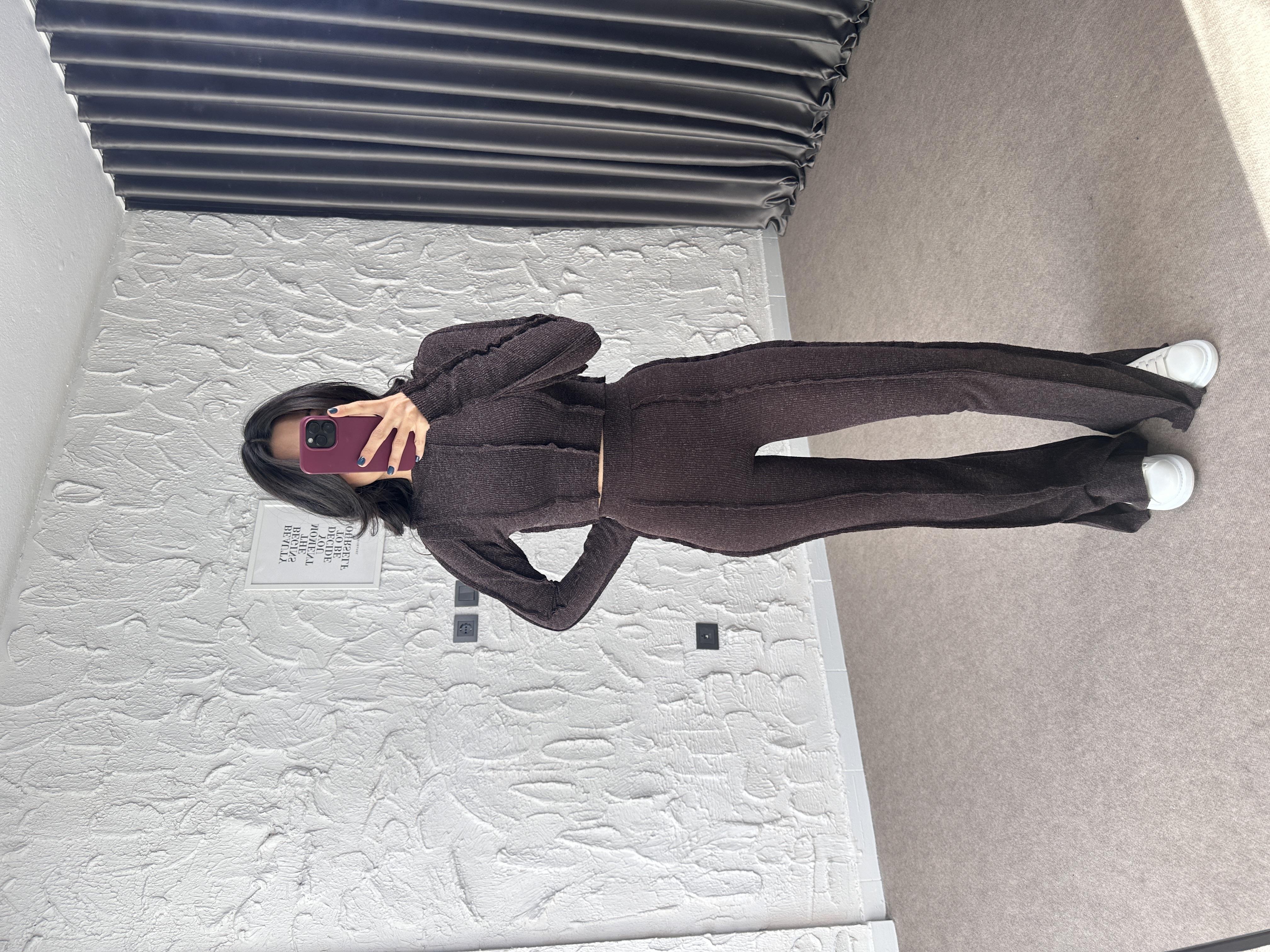 Acı Kahve Ters Dikişli Kırçıllı Takım