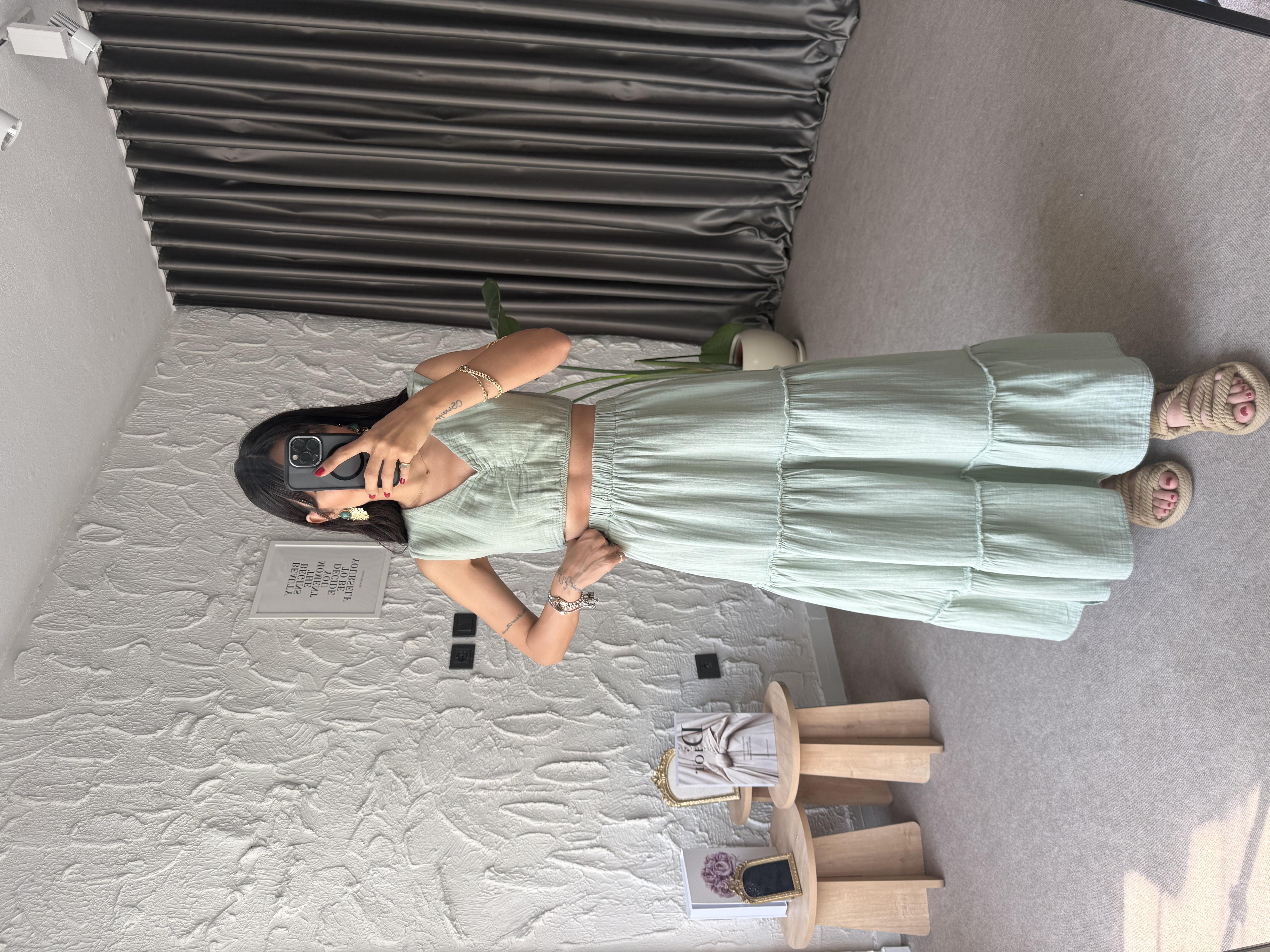 Alba Mint Yeşili Crop-Etek 