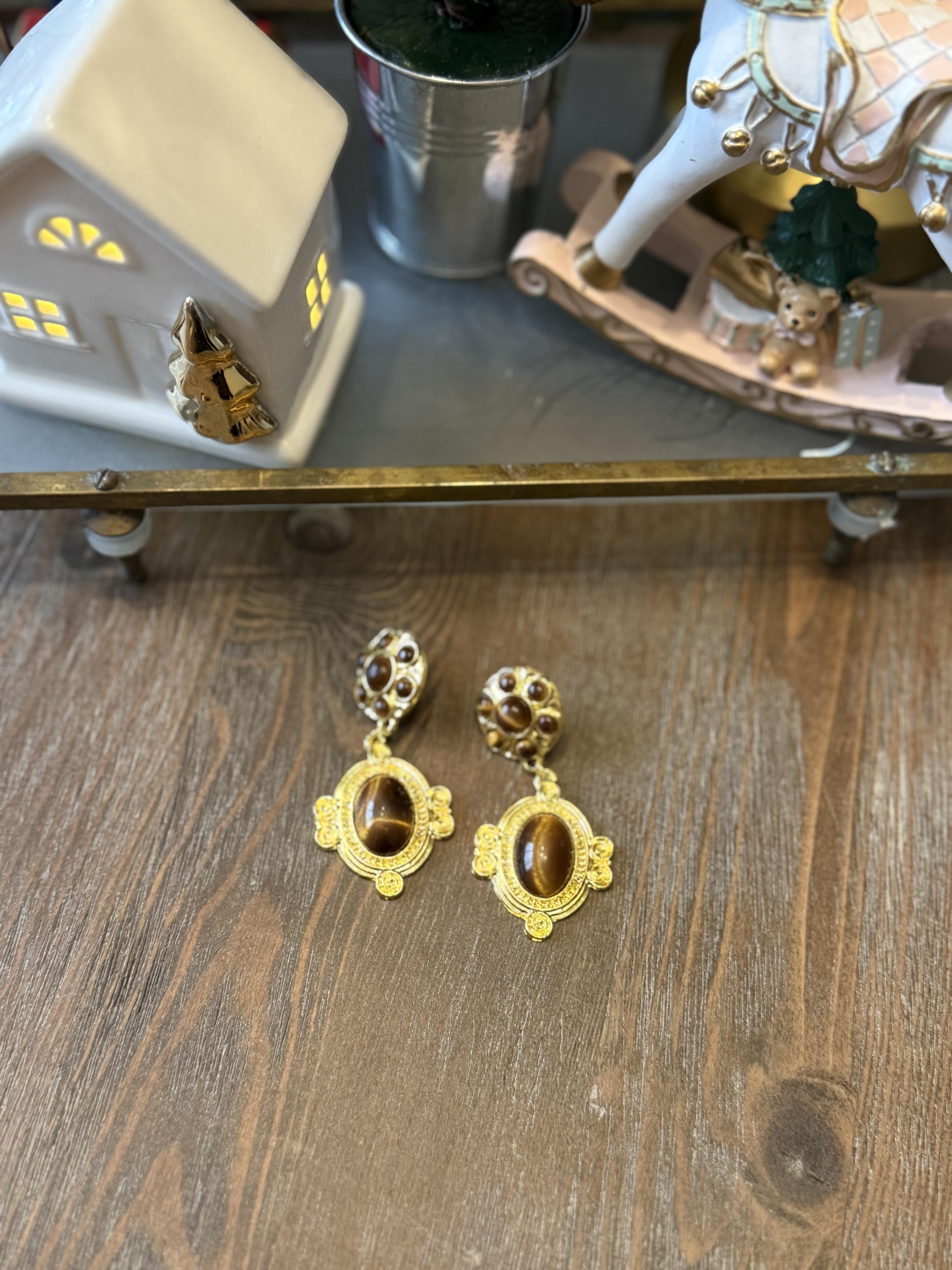 Altın Kaplama Vintage Küpe