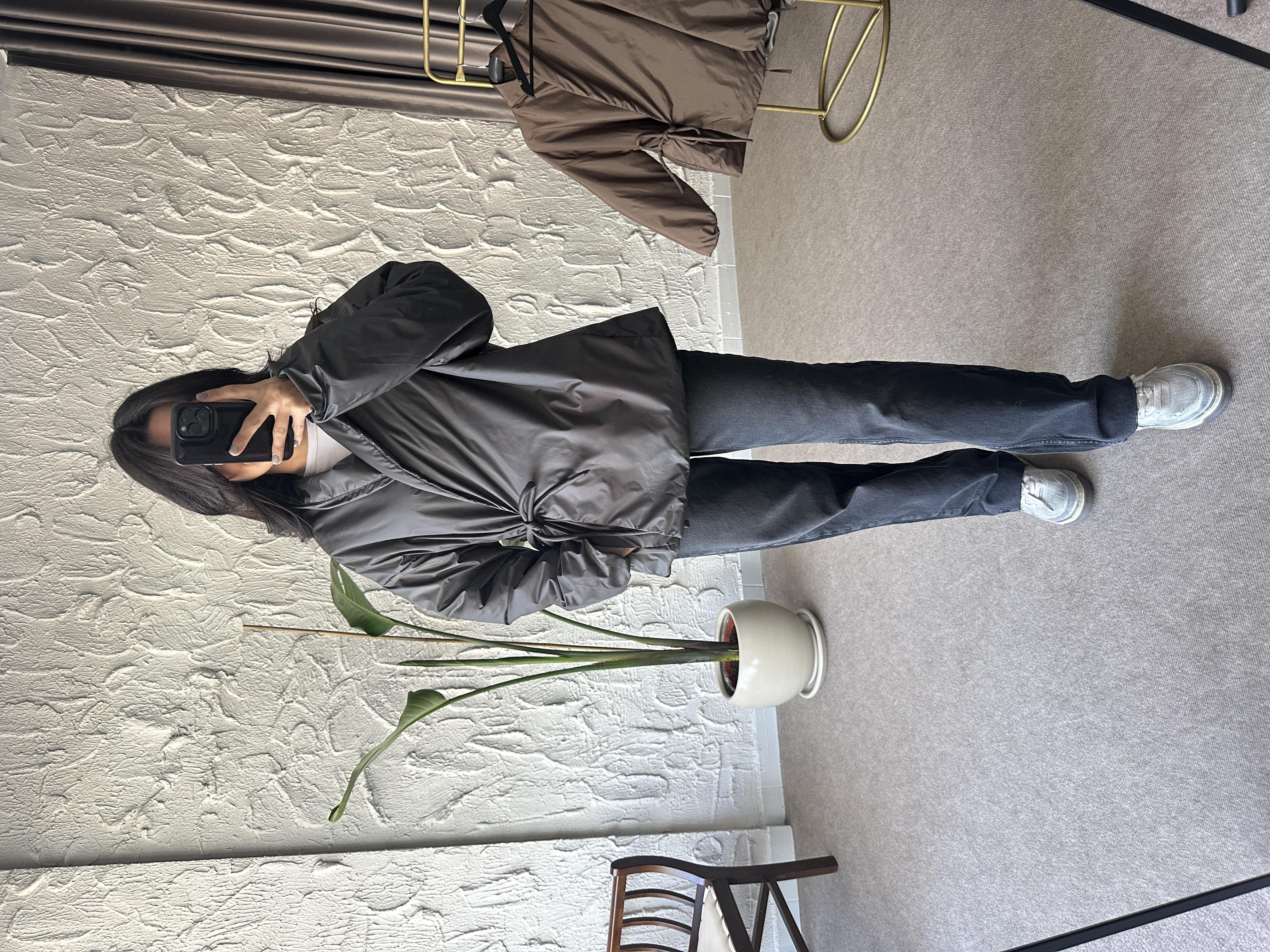 Antrasit Kruvaze Kimono Ceket 