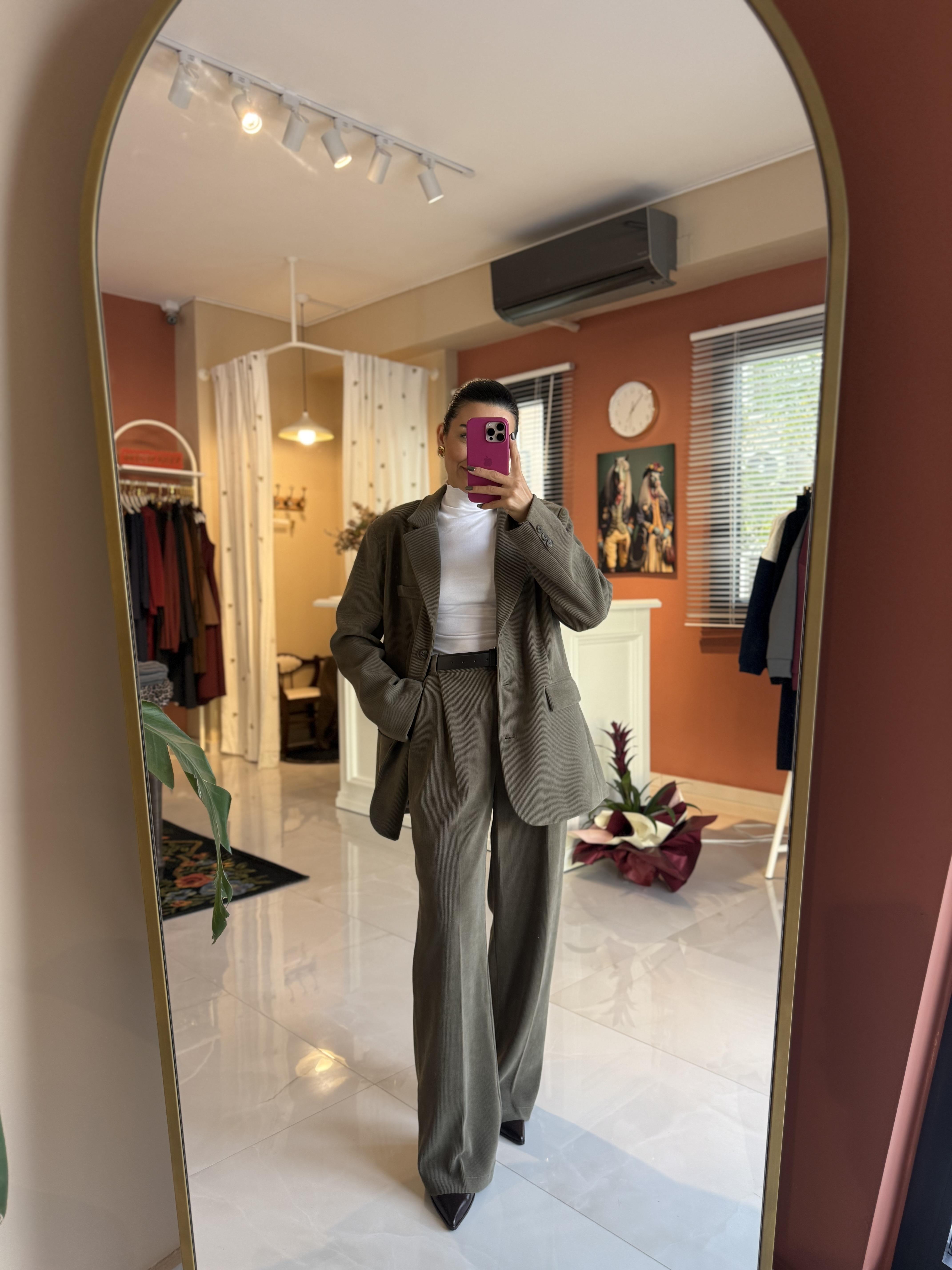 Arden Kadife Haki Premium Takım 