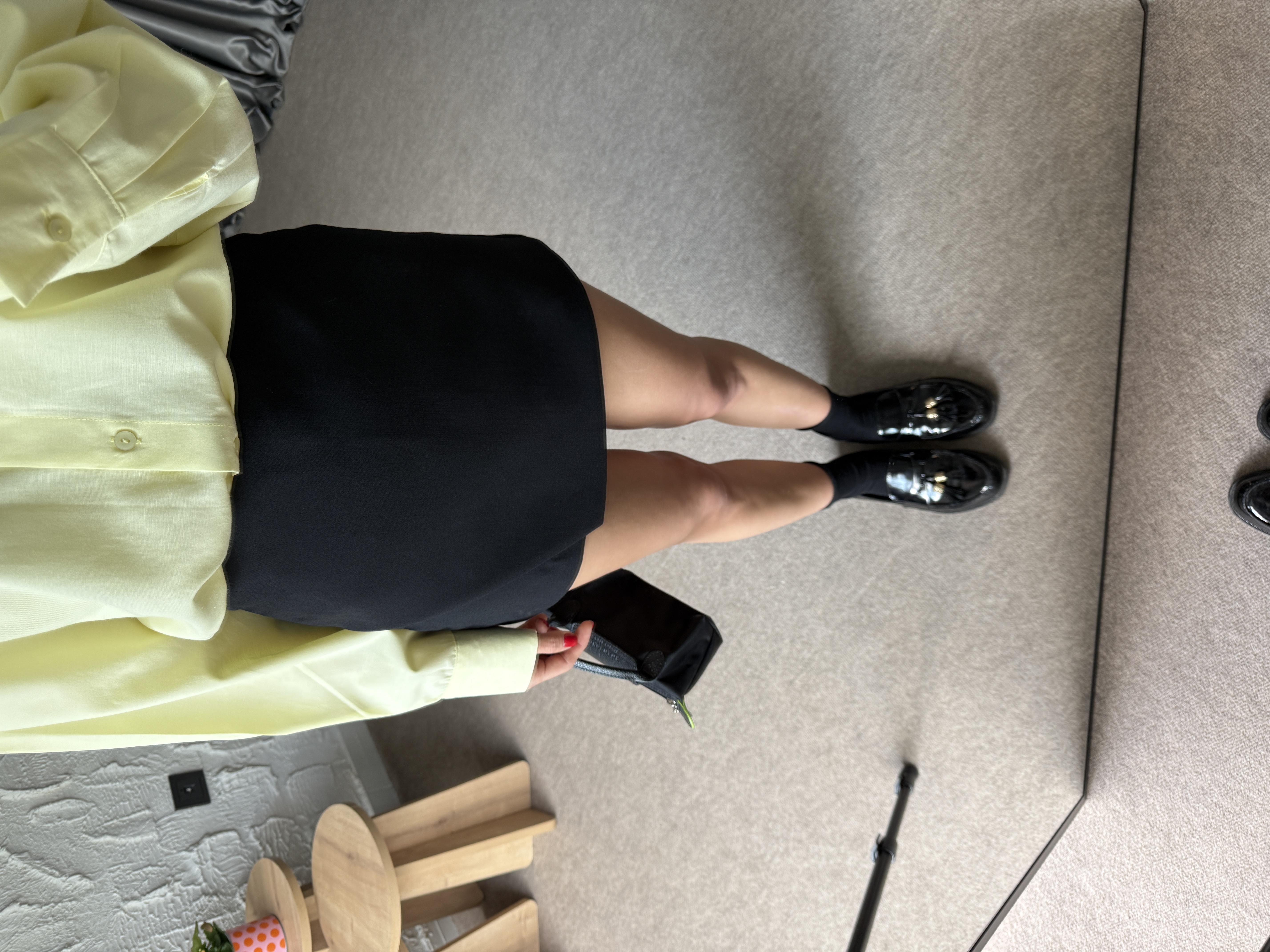 Asimetrik Şort Etek - Siyah