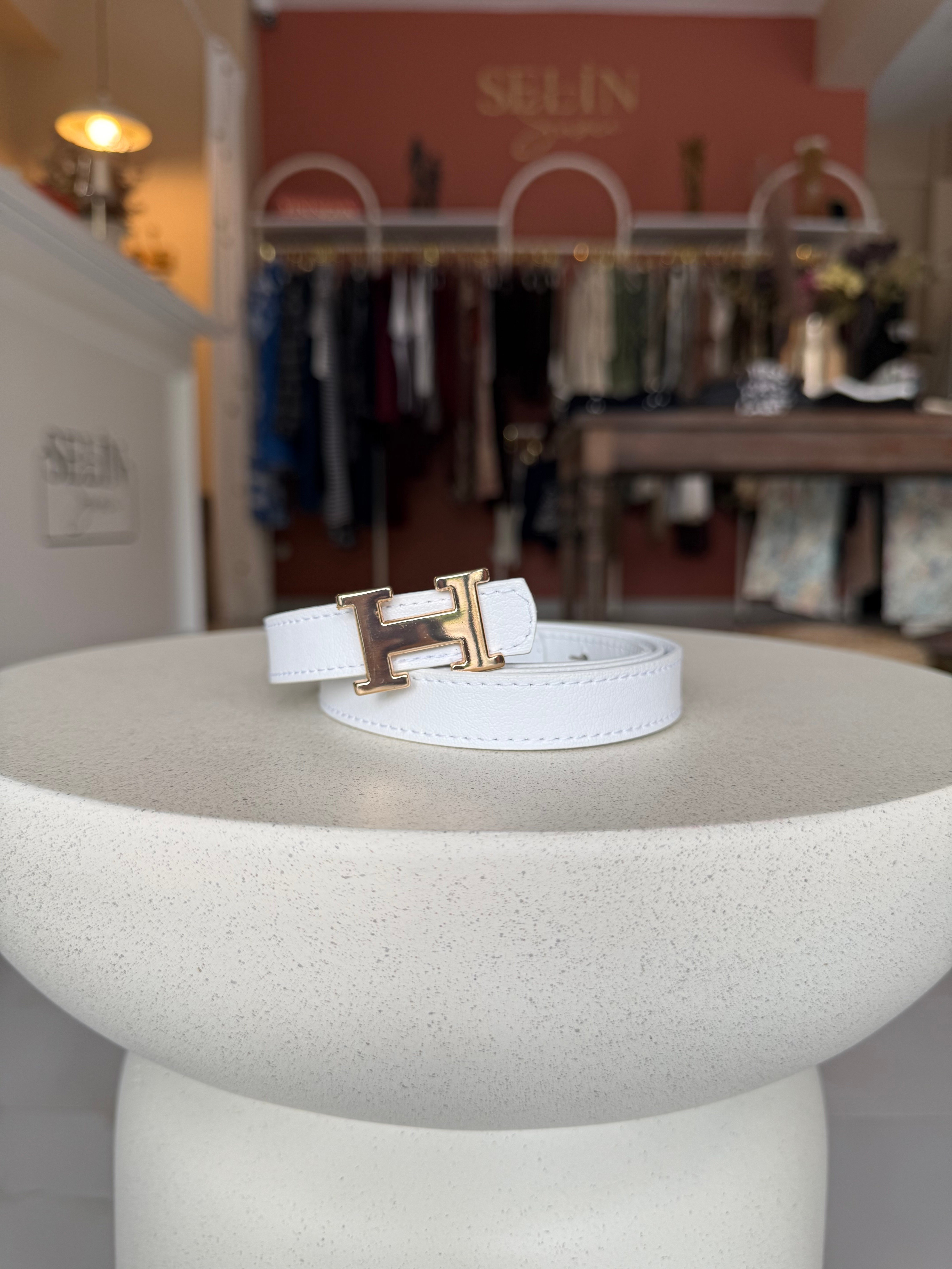 Beyaz Gold H Tokalı Kemer