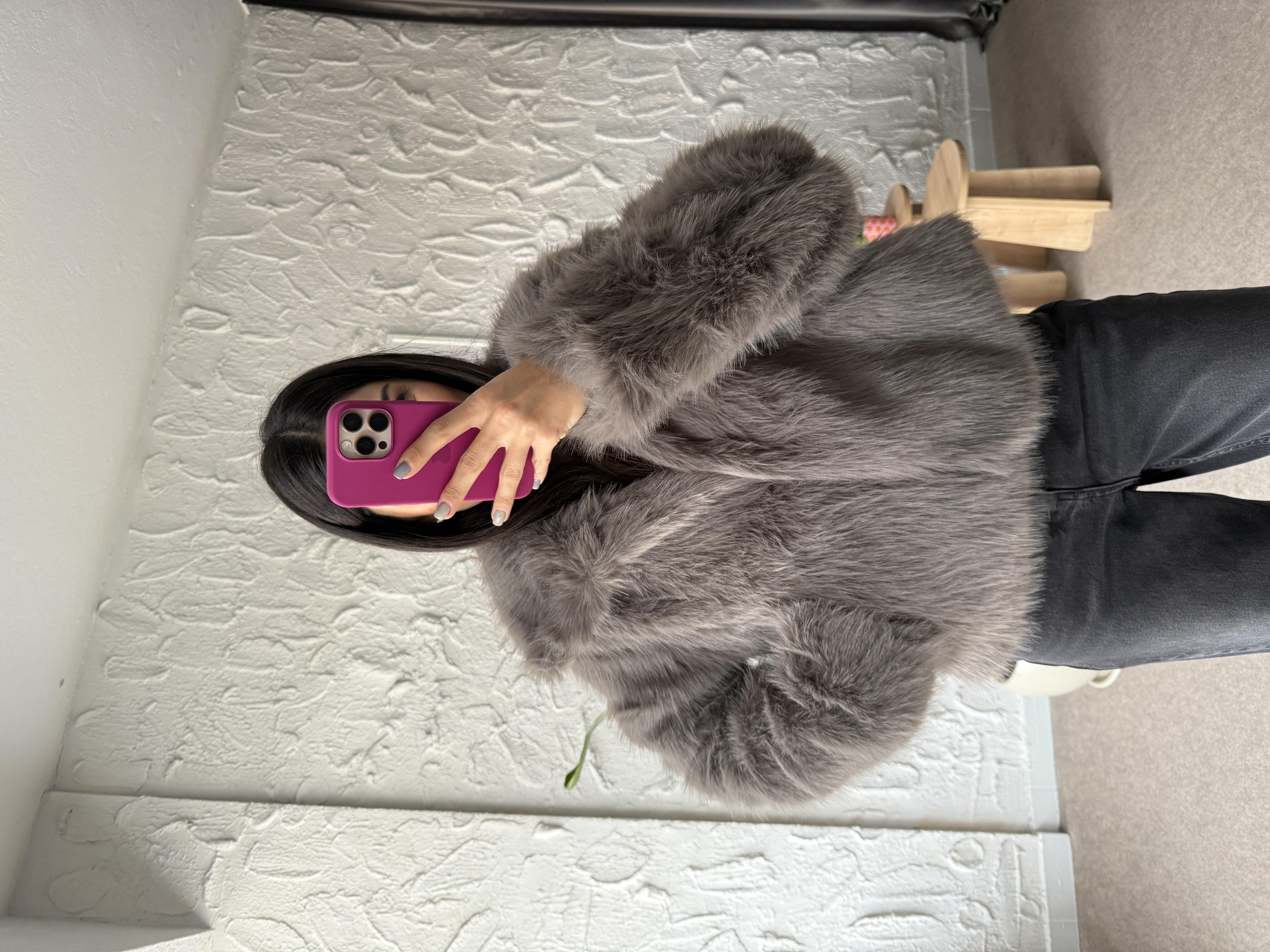 Bono Kül Gri Astarlı Kürk