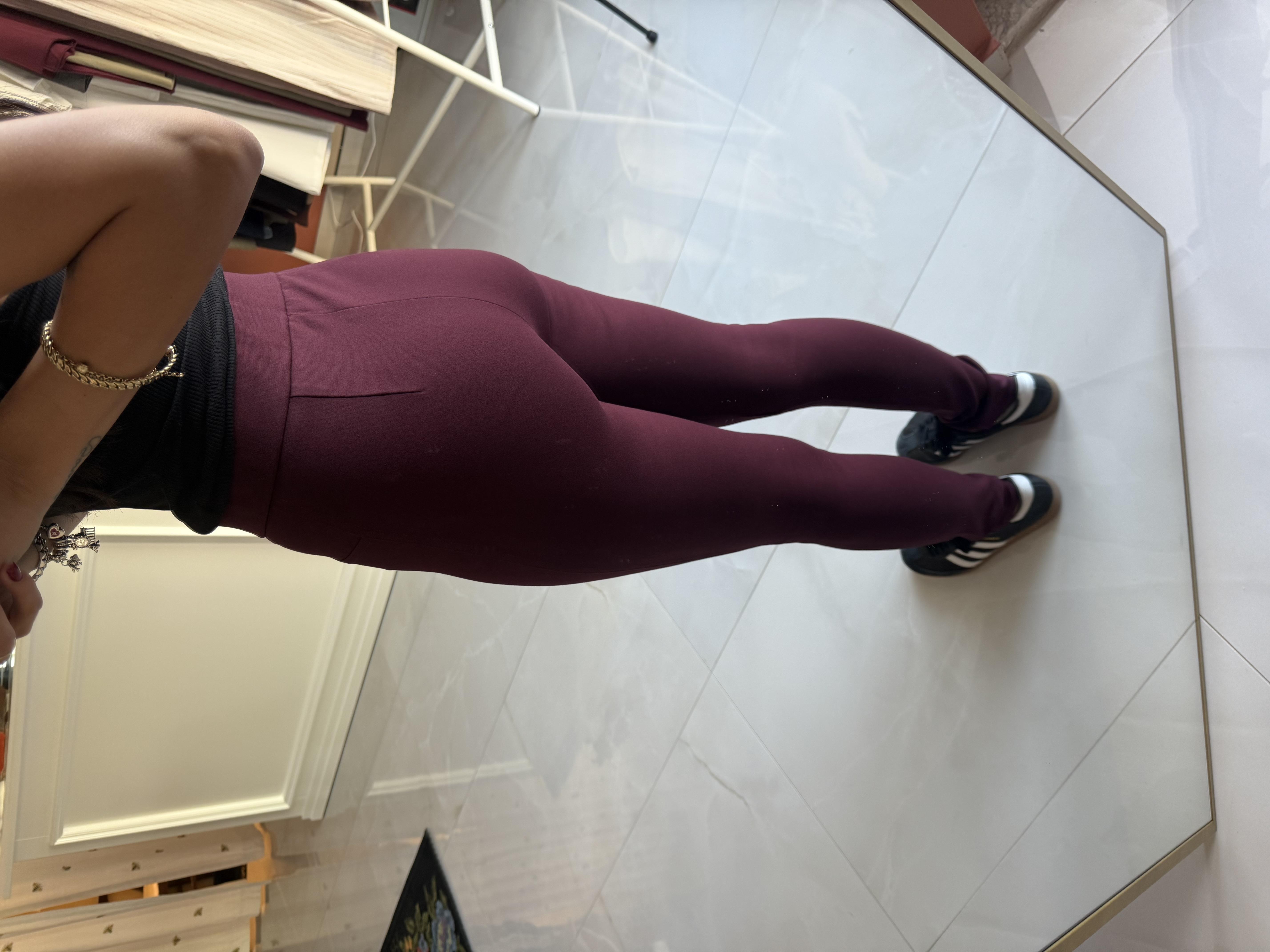 Bordo Gold Düğmeli Tayt Pantolon · 5