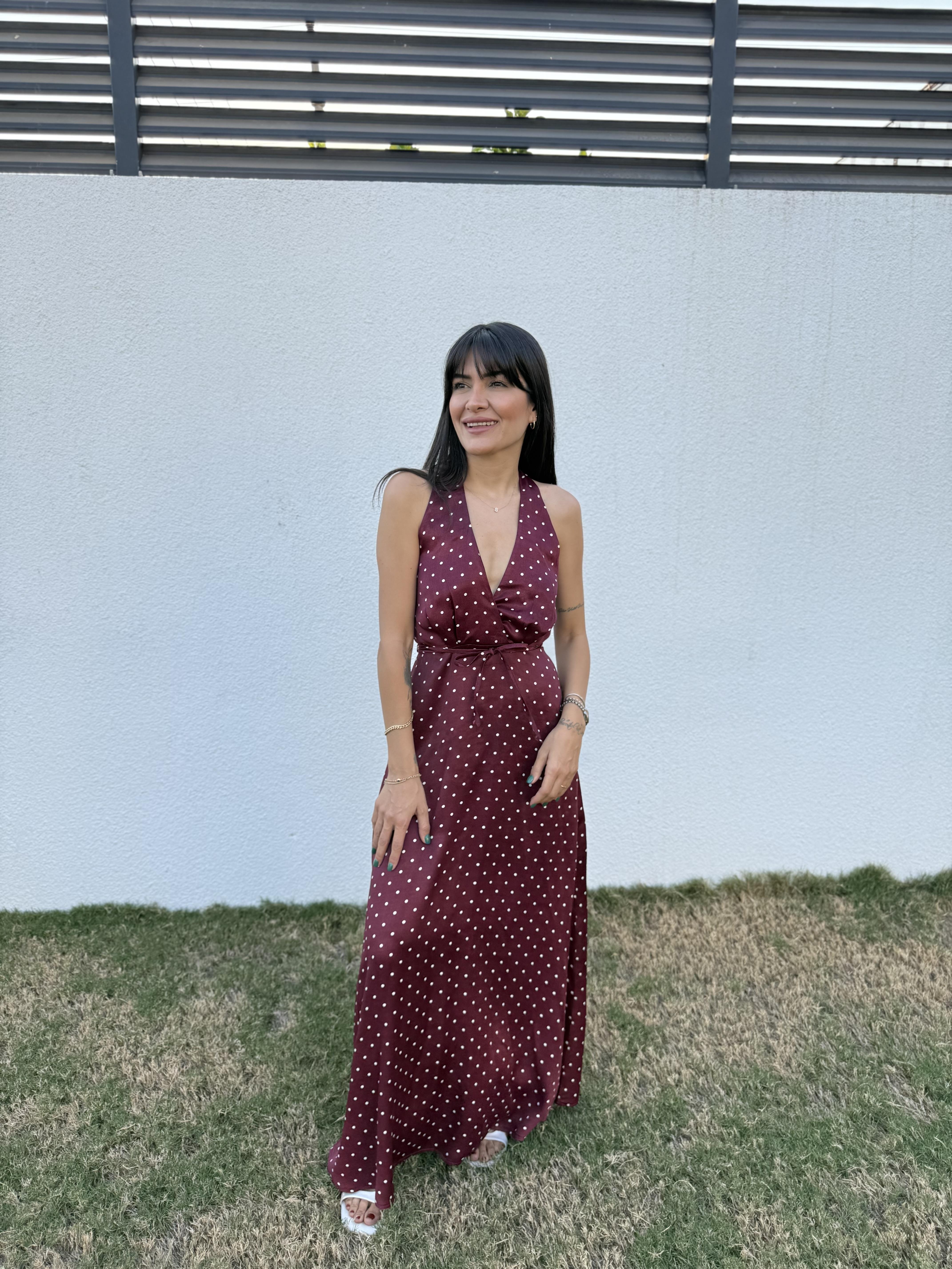 Dalya Puantiyeli Elbise - Bordo · 6