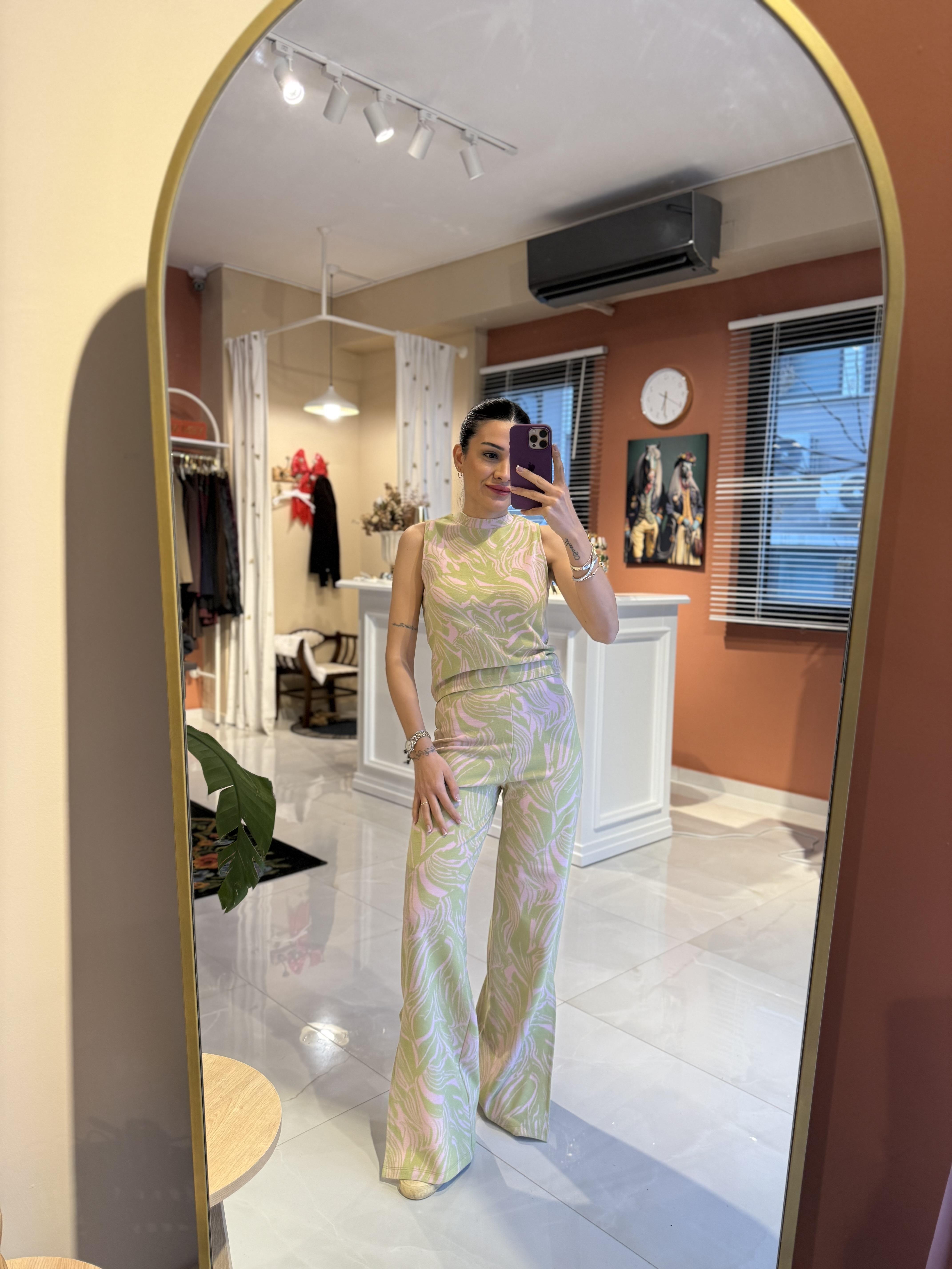 Ebruli Desenli Triko Takım