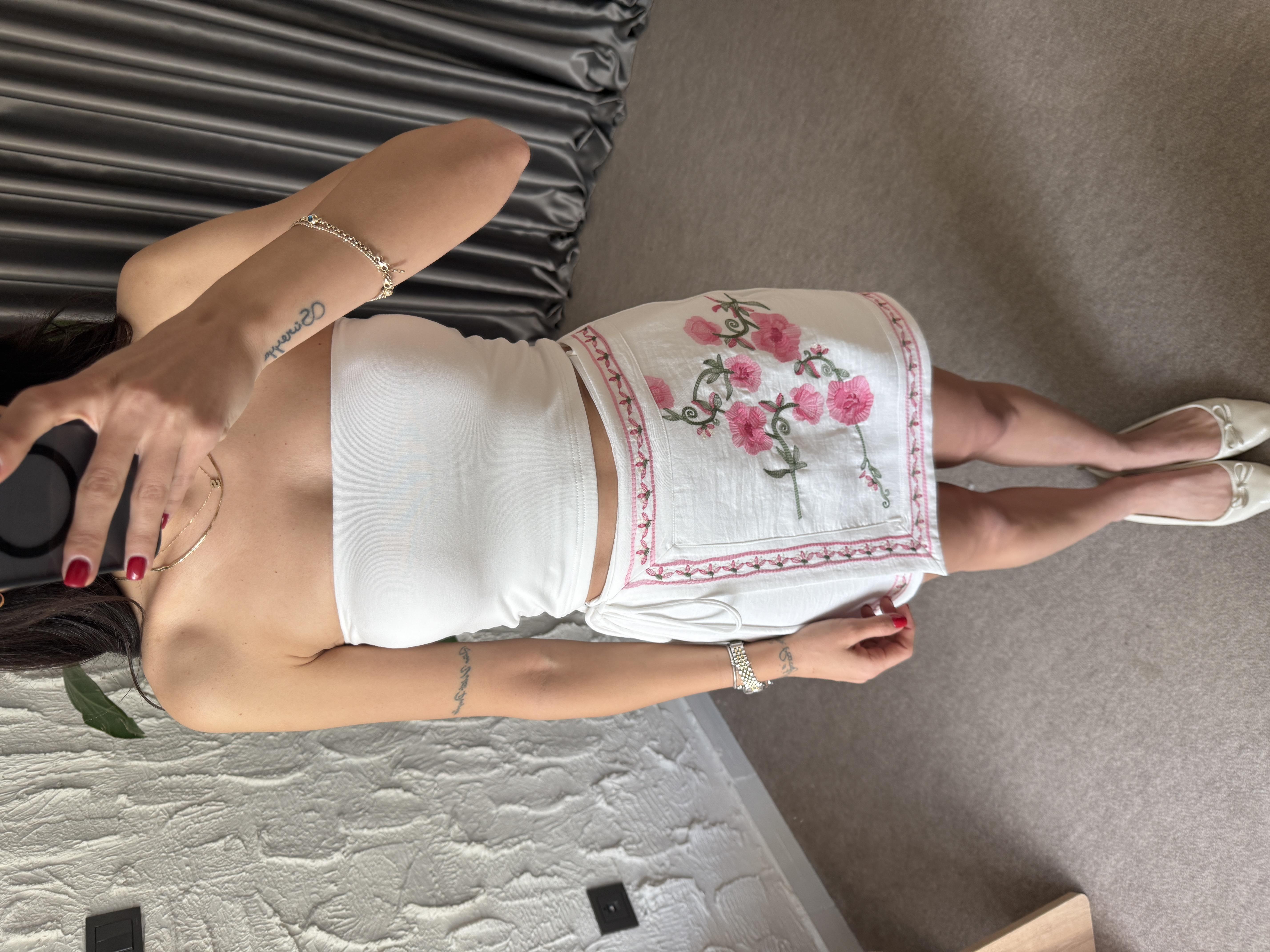 Ekru Straplez Basic Bluz