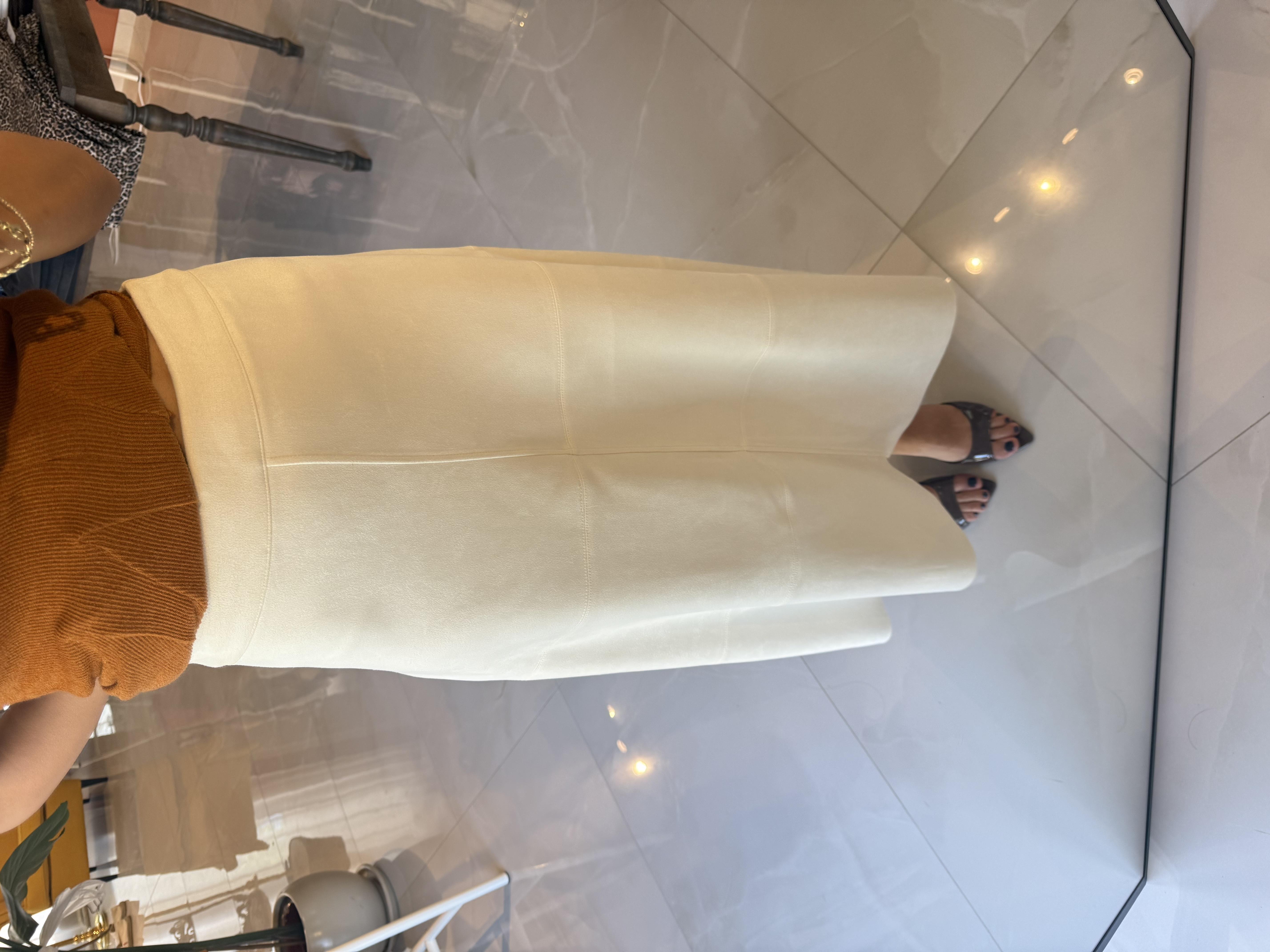 Ekru Süet Çan Etek