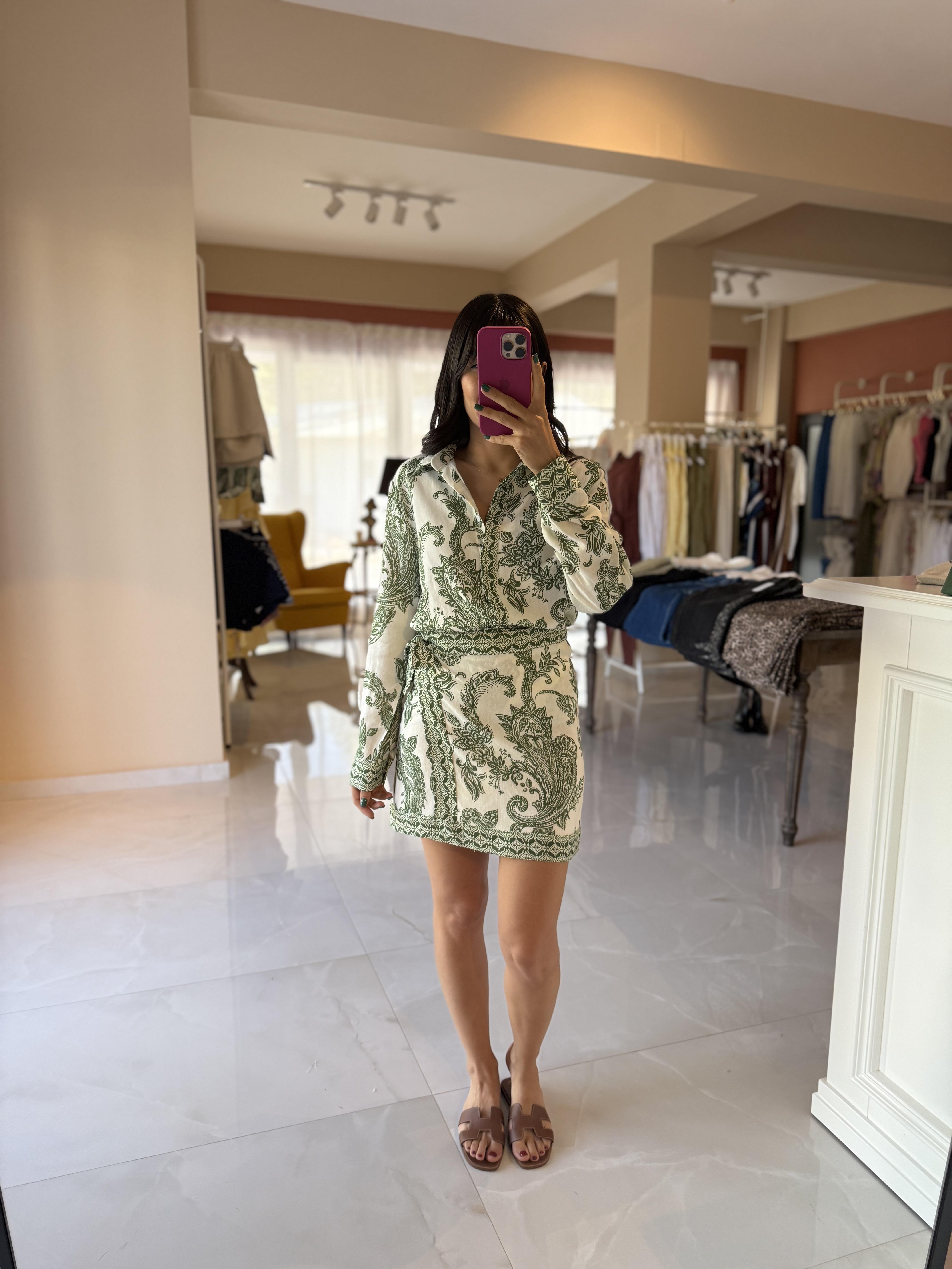 Etnik Desenli Keten Takım