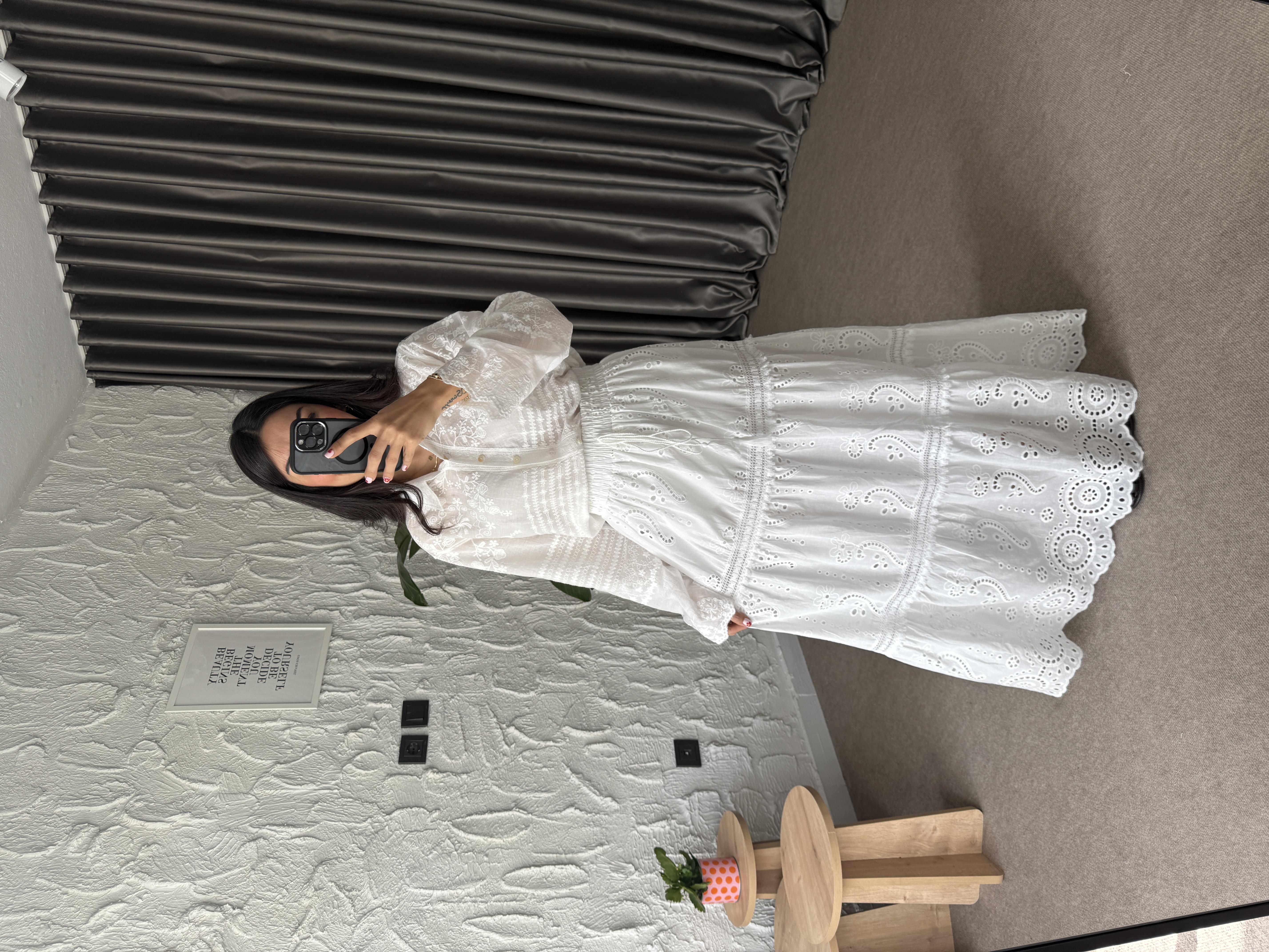 Fisto Detaylı Maxi Etek