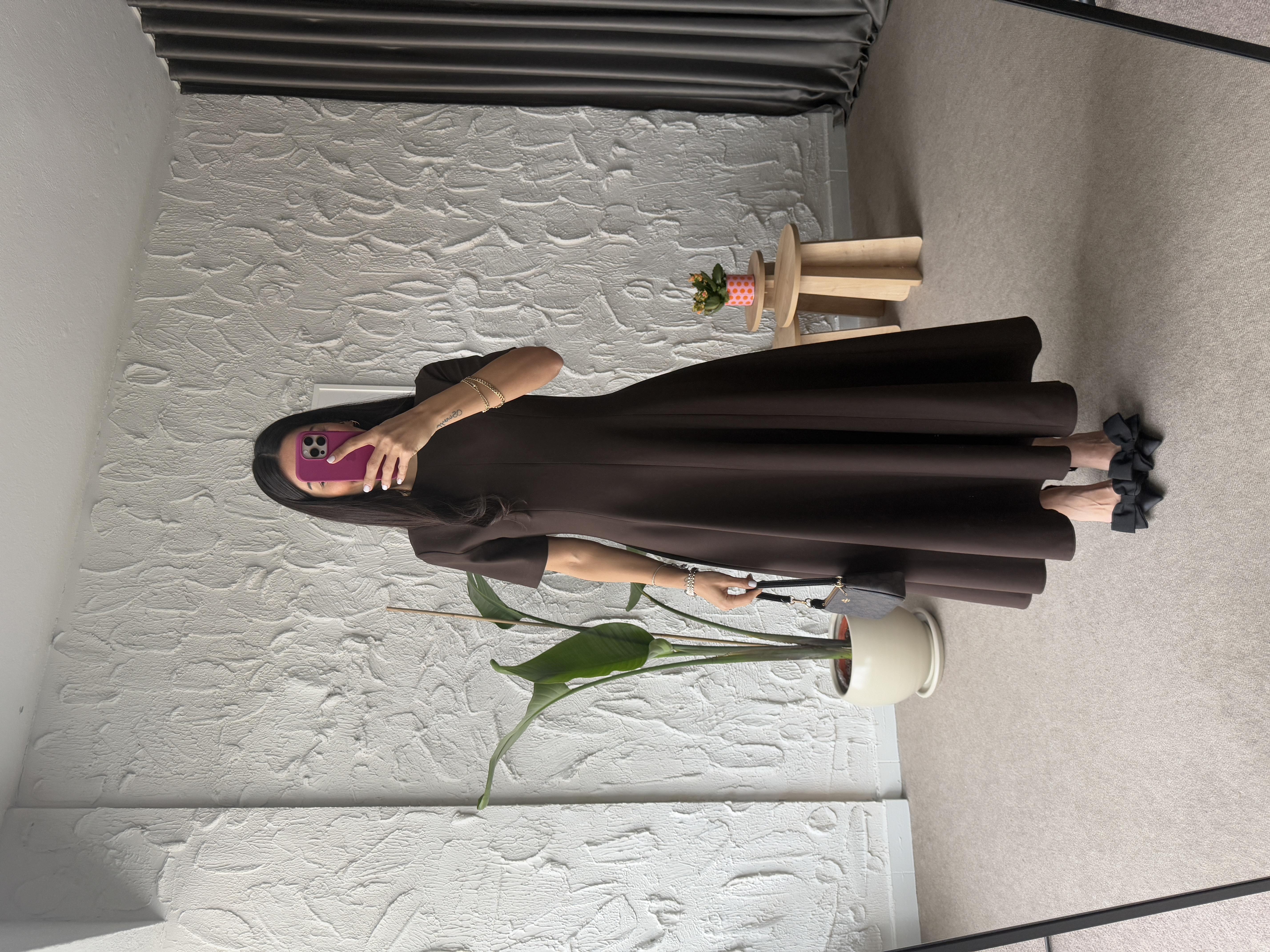 Godeli Kahverengi Maxi Elbise