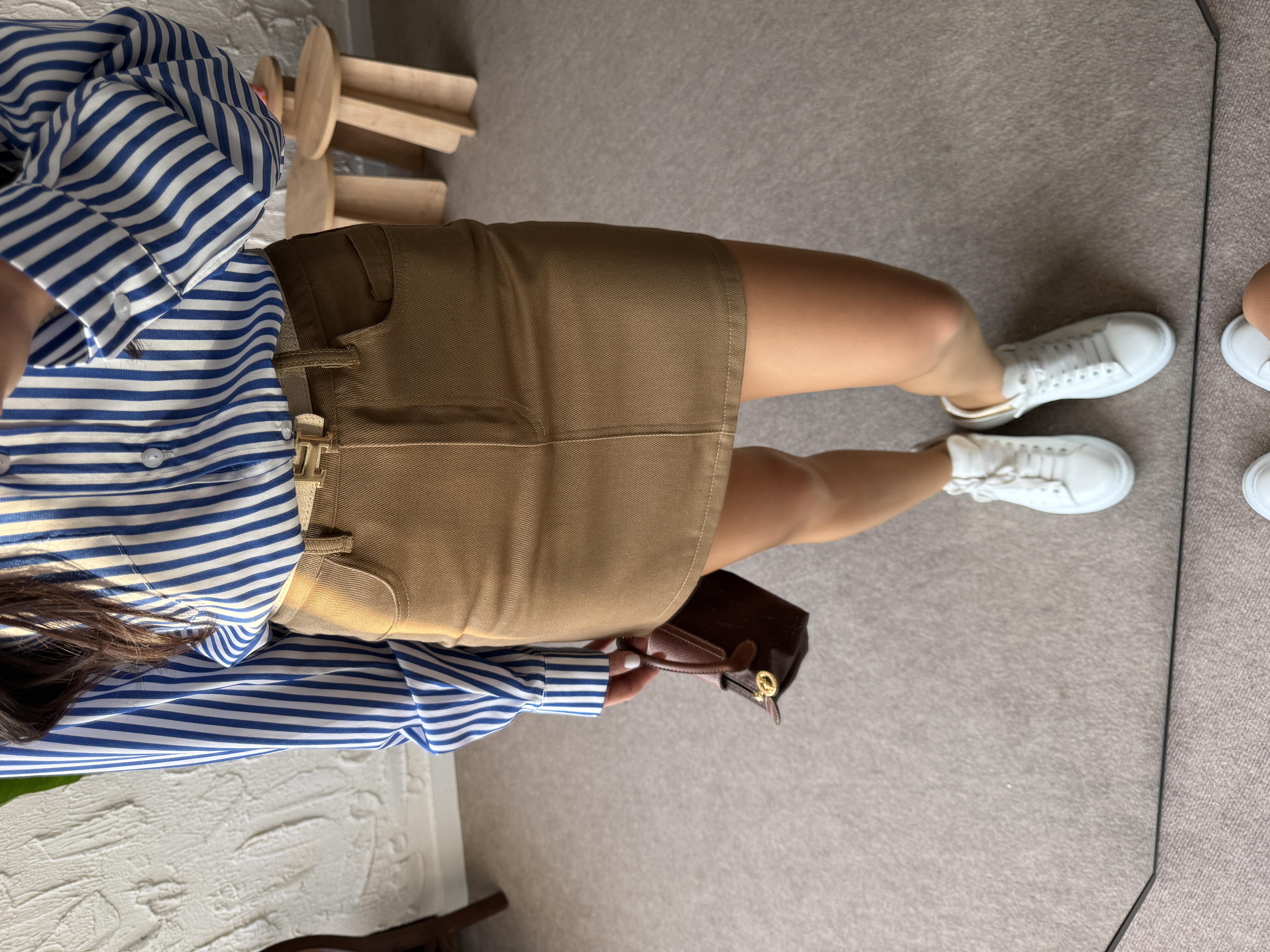 Haki Mini Gabardin Etek · 3