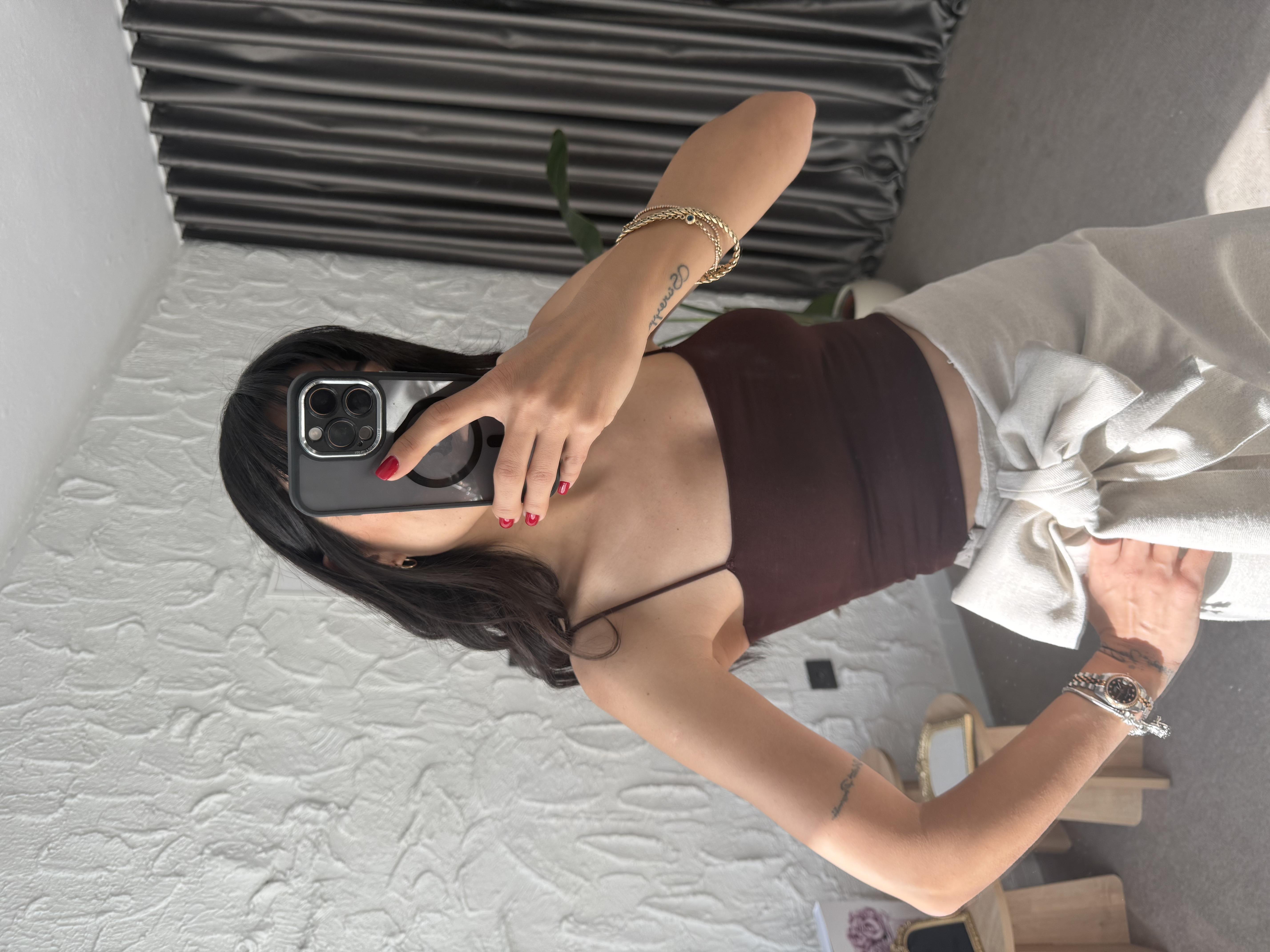 İnce Askılı Atlet - Kahverengi · 2