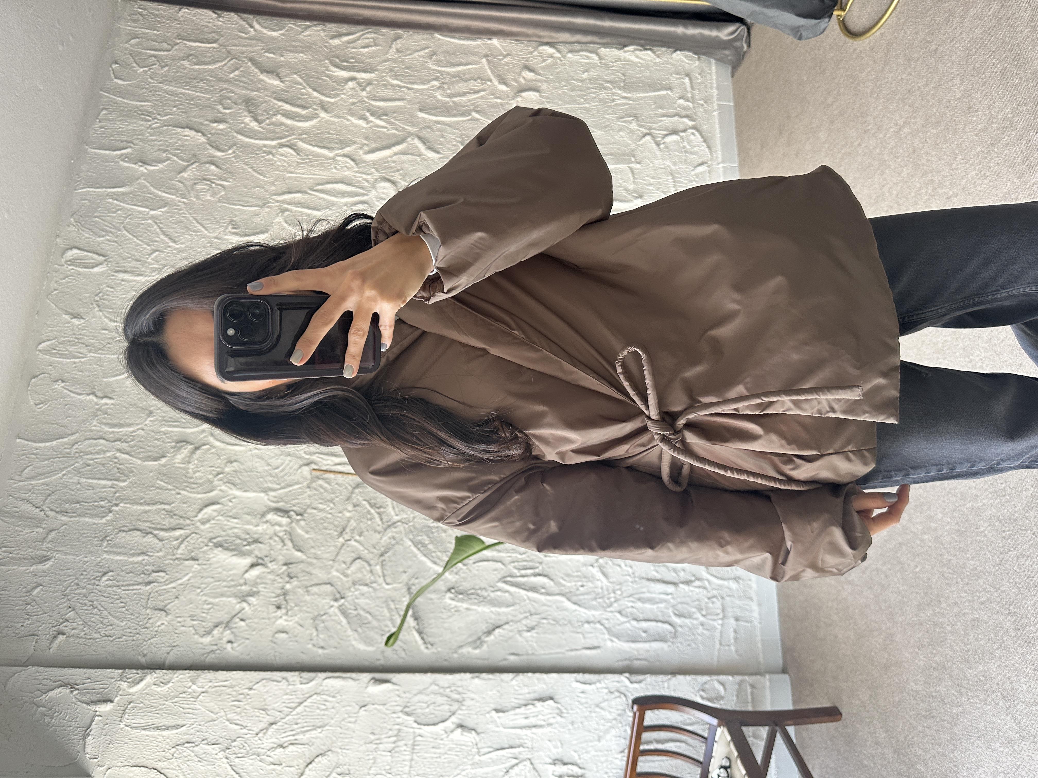 Kahve Kruvaze Kimono Ceket · 3