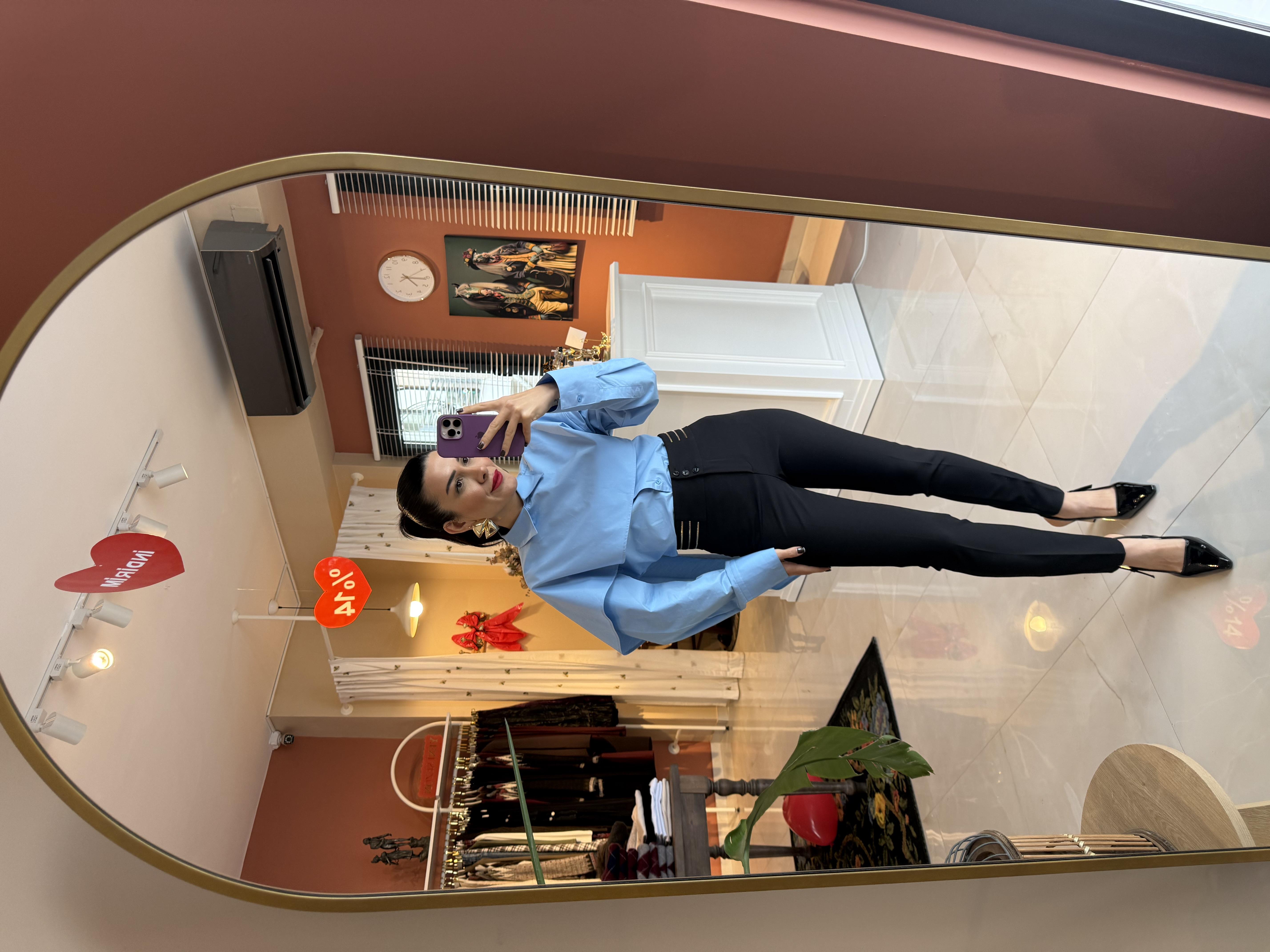 Kemeri Fermuarlı Cigarette Fit Pantolon