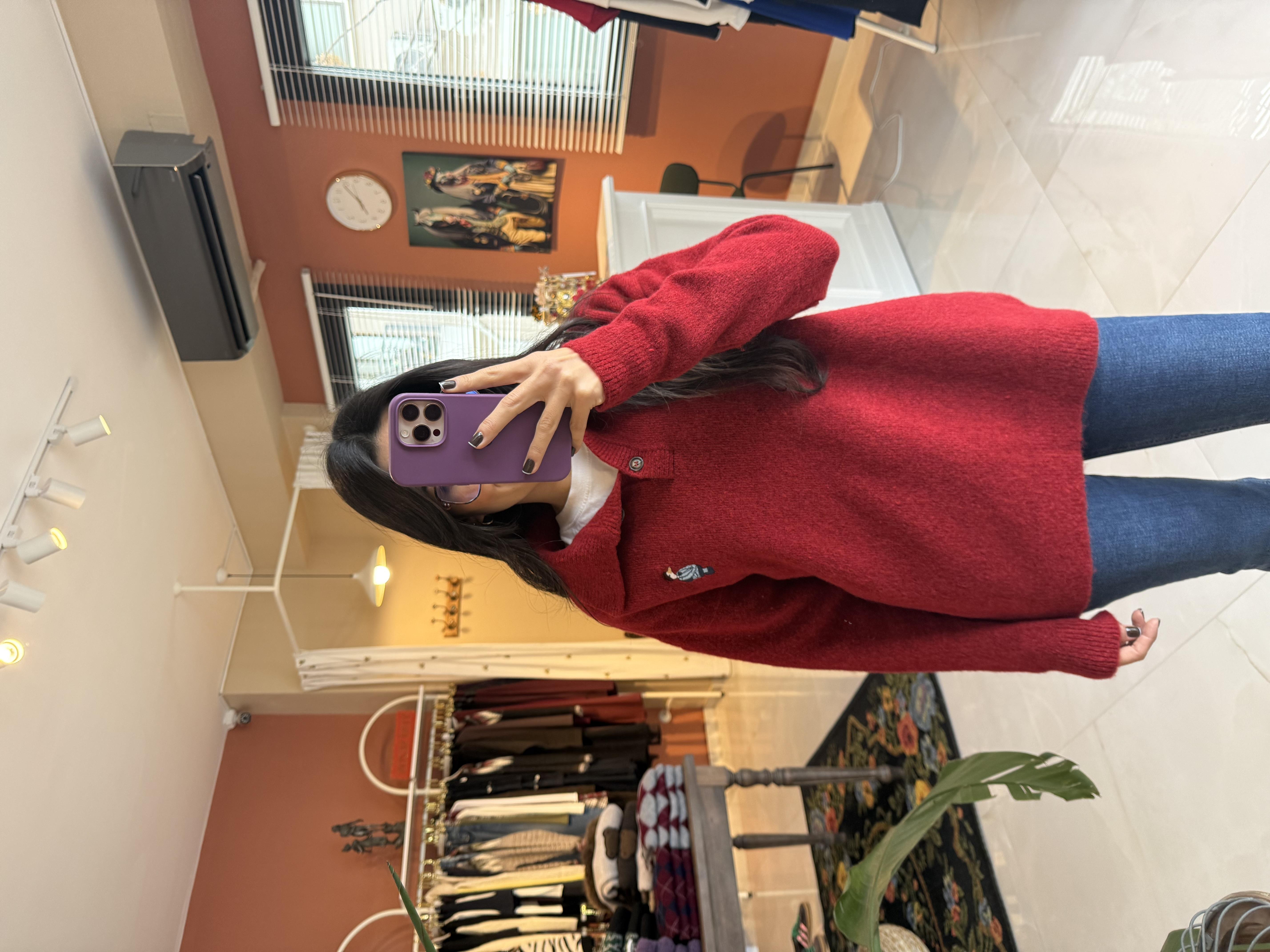 Kırmızı Ducky Polo Yaka Kazak