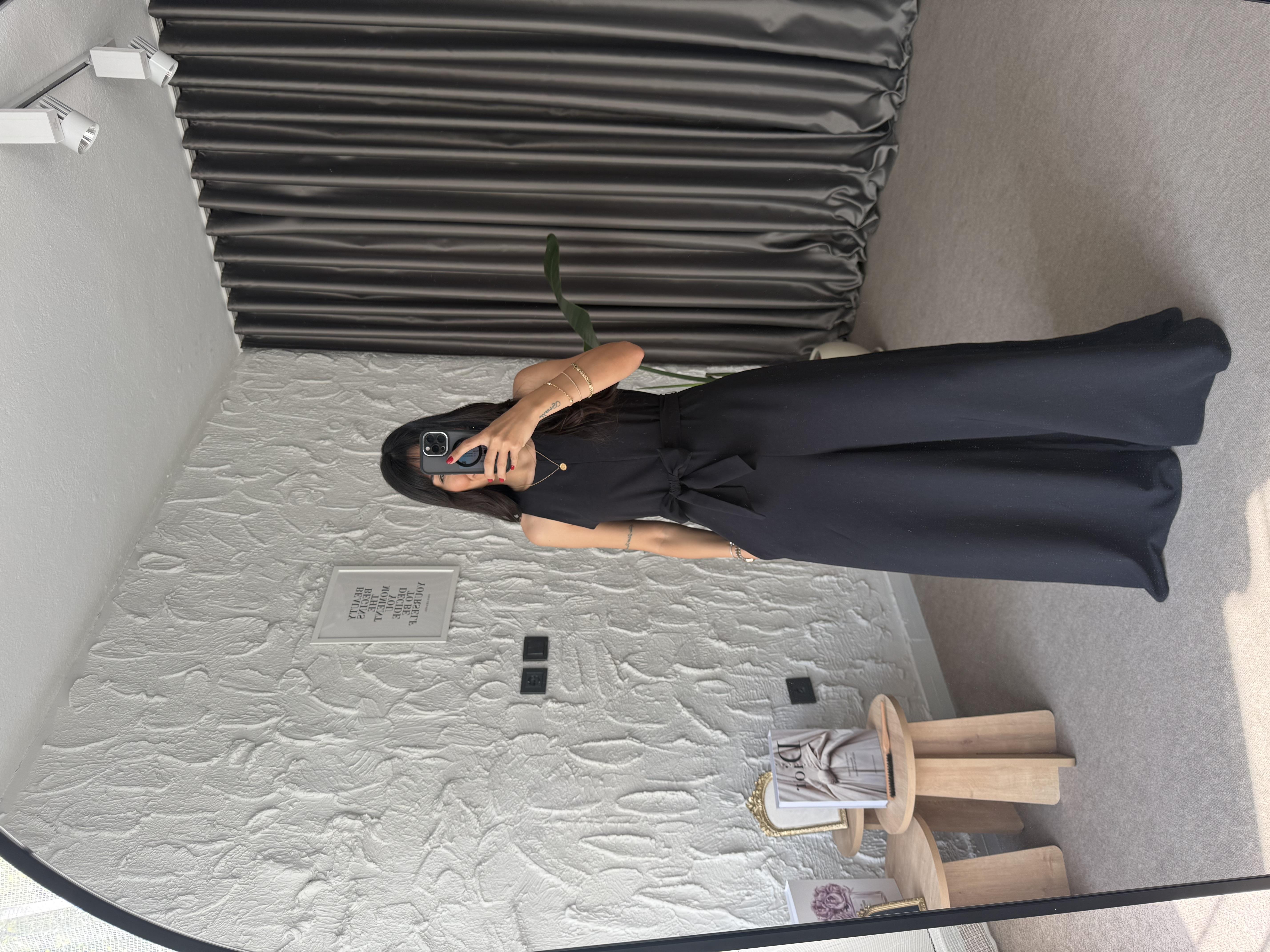 Kolsuz Bol Paça Tulum - Siyah