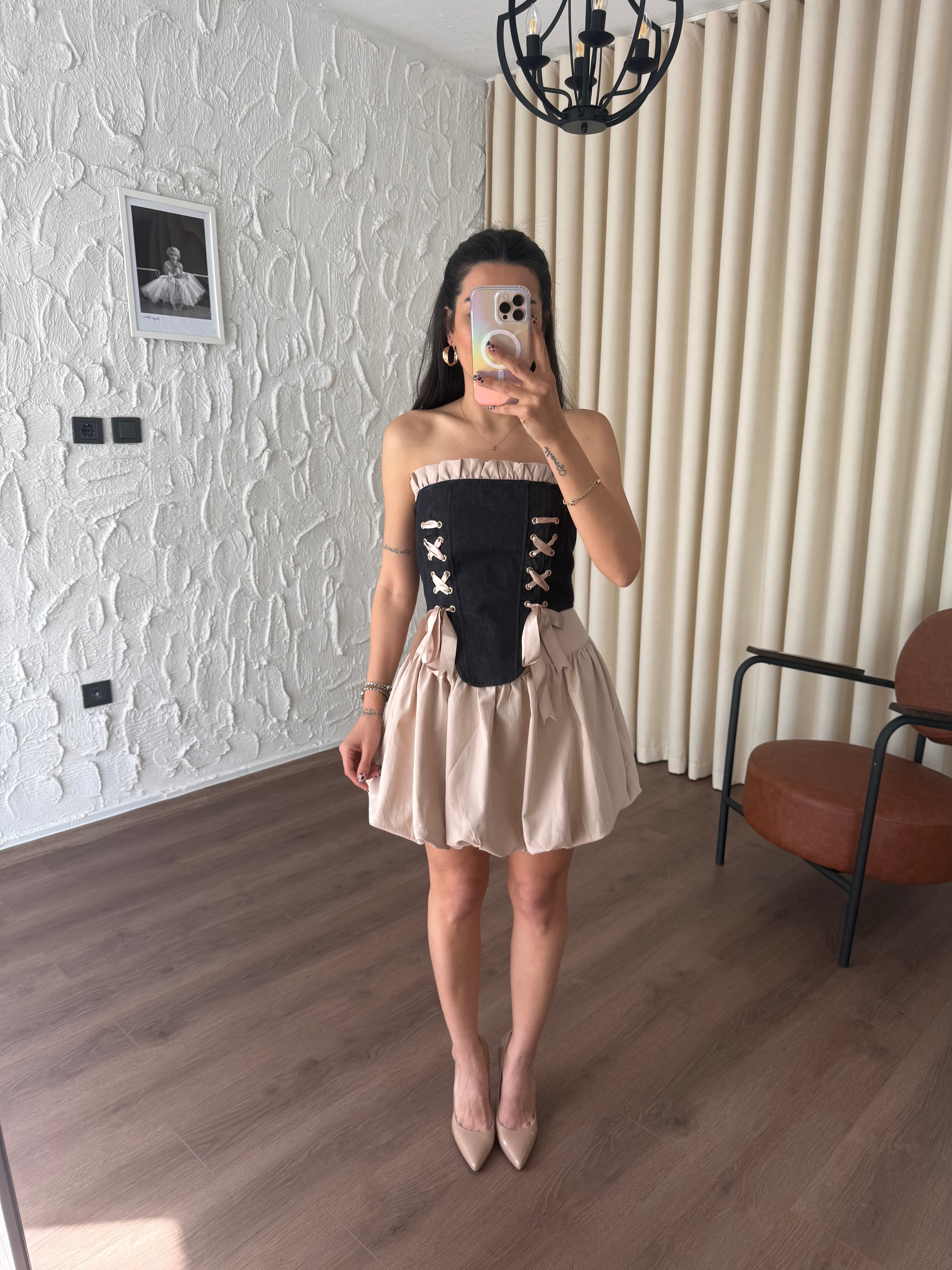 Kot Büstiyerli Balon Etek Takım