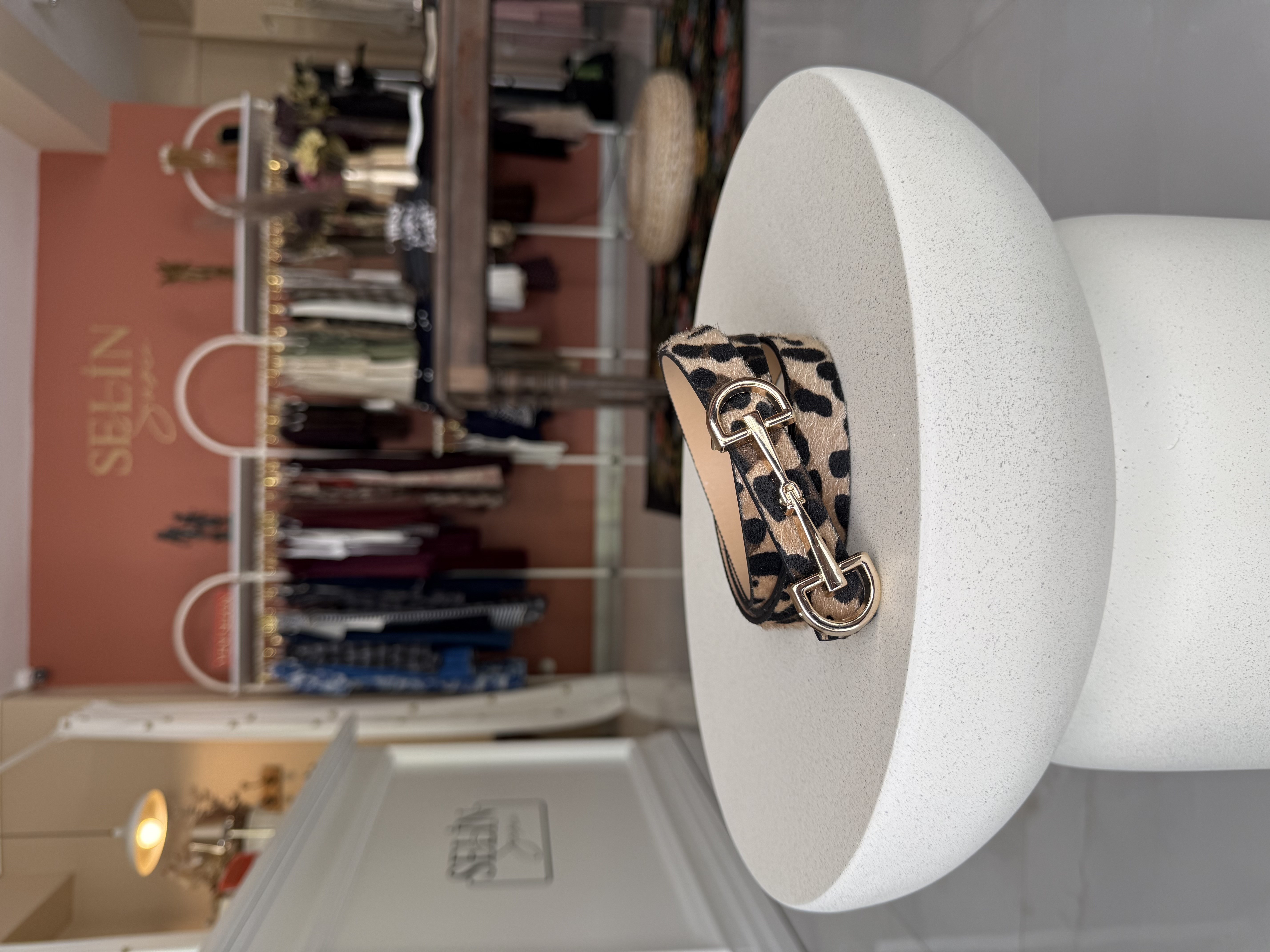 Leopar Çift Gold Tokalı D Kemer